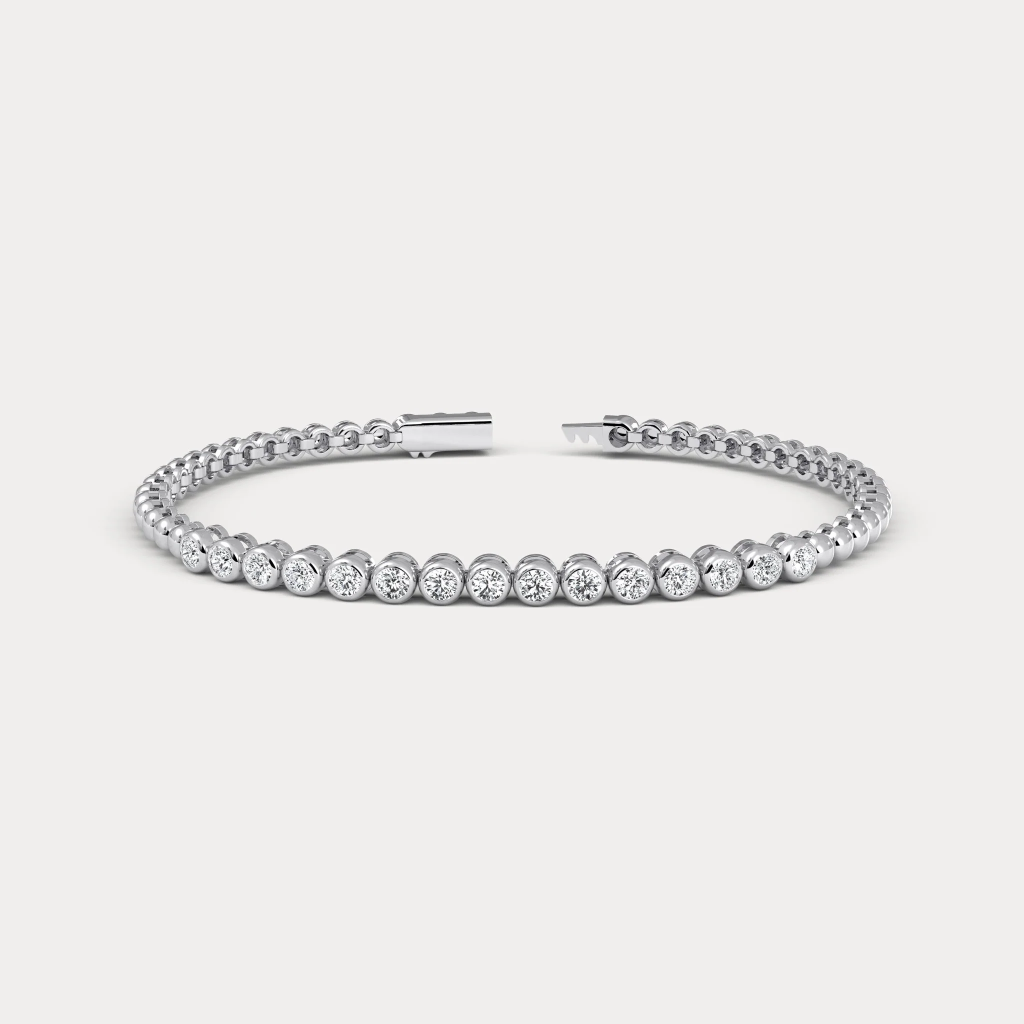 1 CTW Bezel Set Lab-Grown Diamond Tennis Bracelet in Sterling Silver