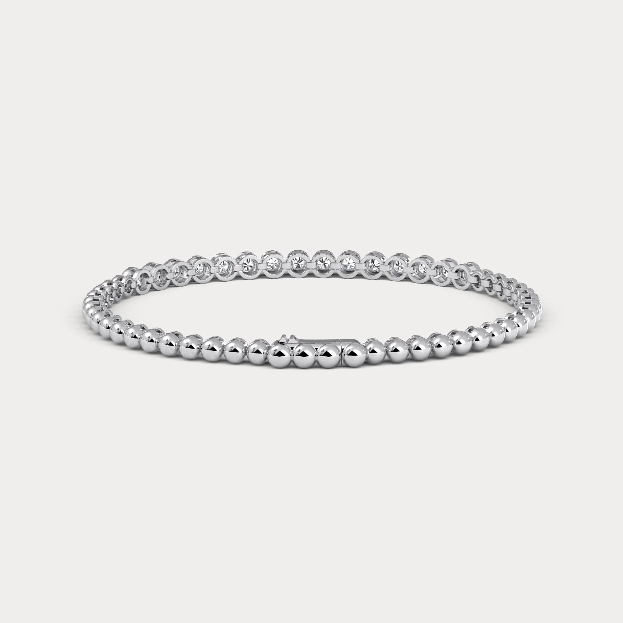 1 CTW Bezel Set Lab-Grown Diamond Tennis Bracelet in Sterling Silver - Image 3