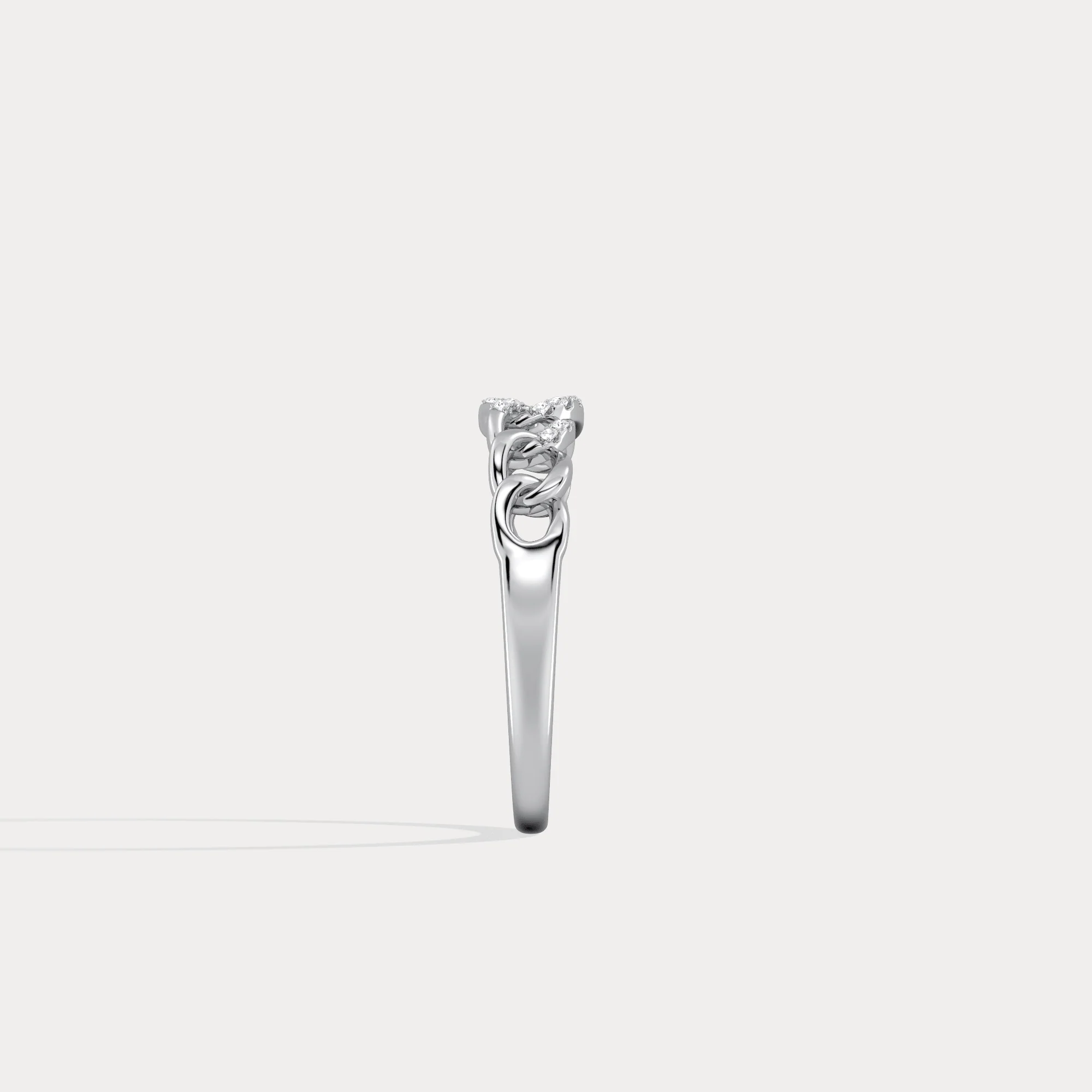14K Gold Interlocking Chain Ring with Lab-Grown Diamond Accents - Image 33