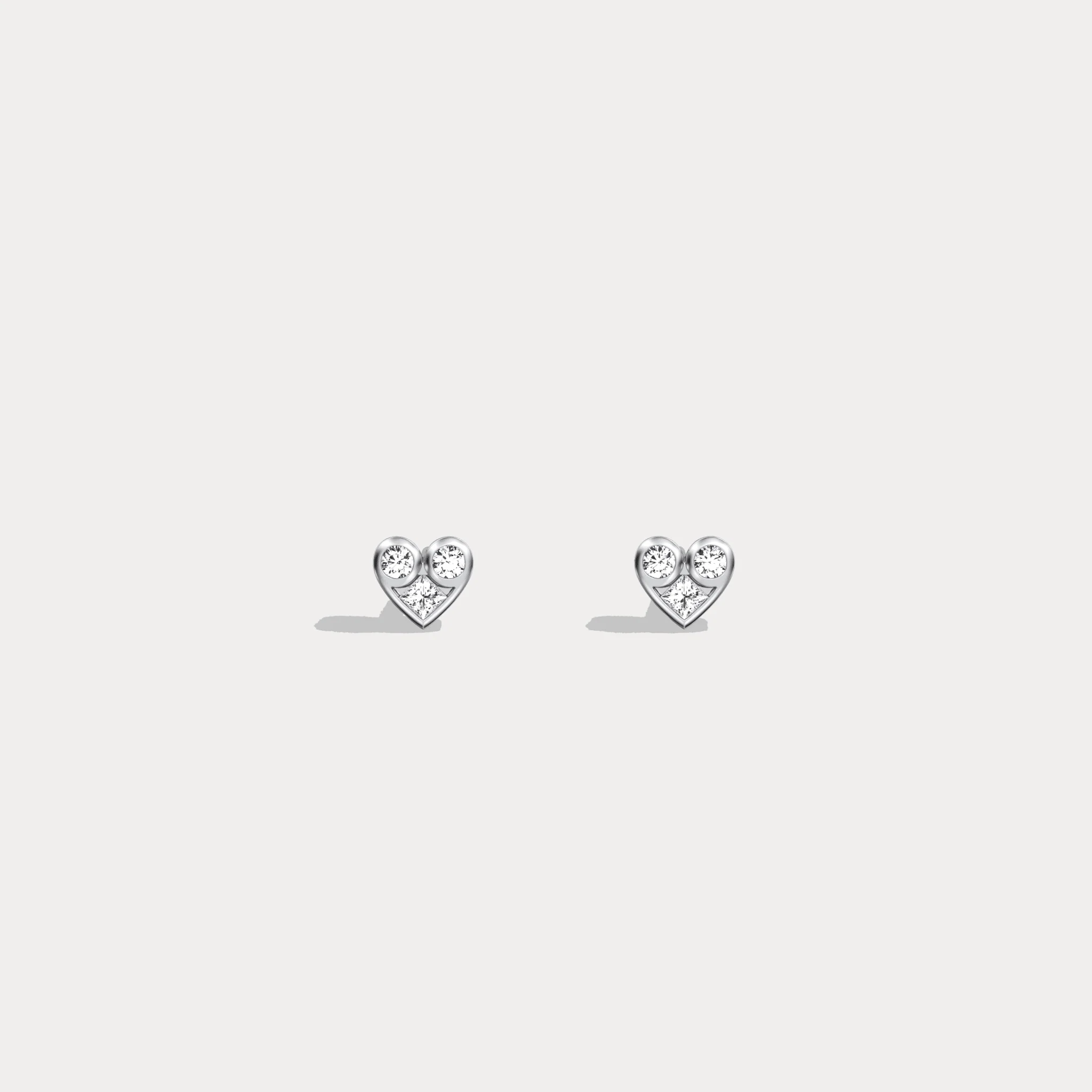 14K Gold/Platinum Heart-Shaped Lab-Grown Diamond Stud Earrings - Image 20