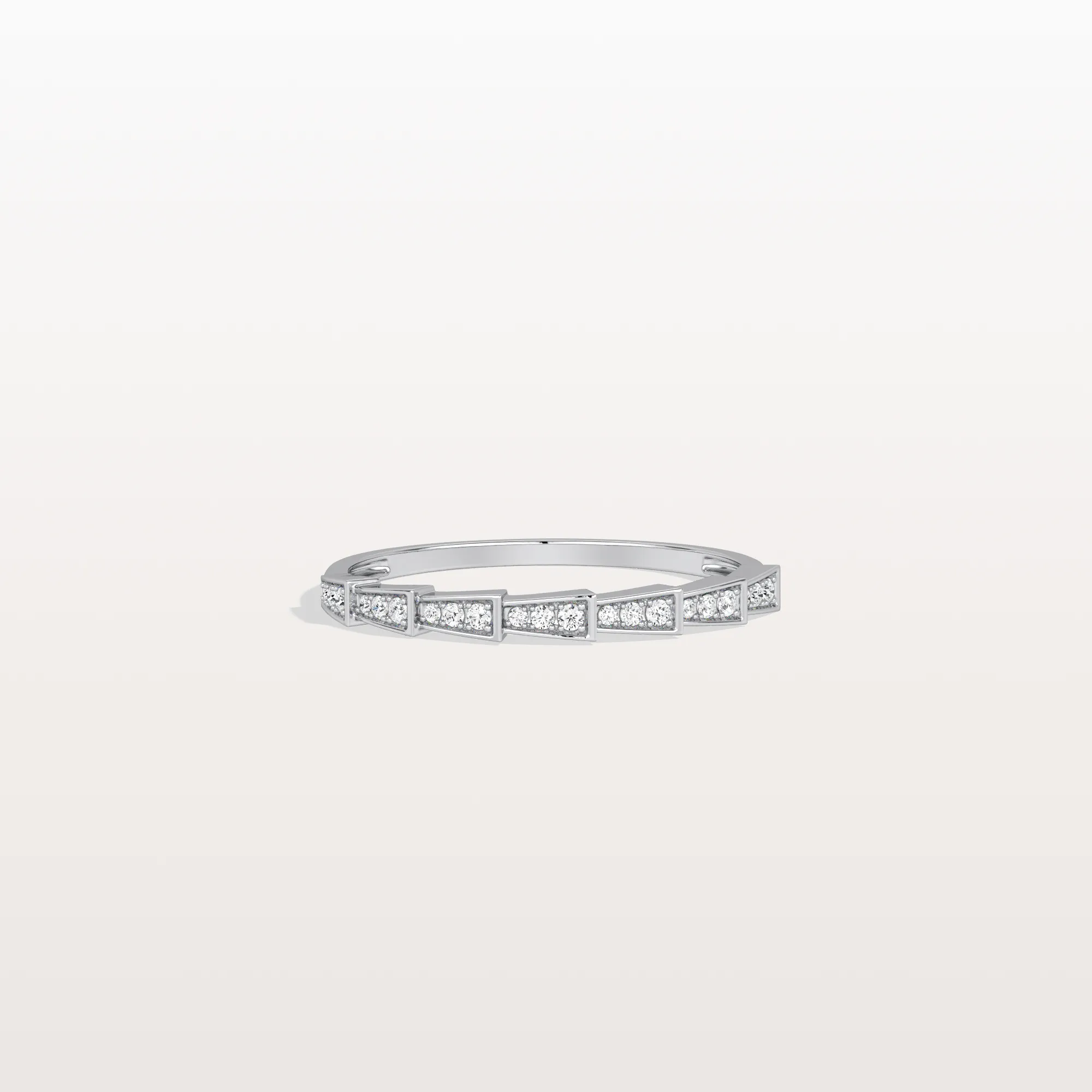 14K Gold/Platinum Stackable Pave Ring with Lab Diamonds-Viper Inspired - Image 17