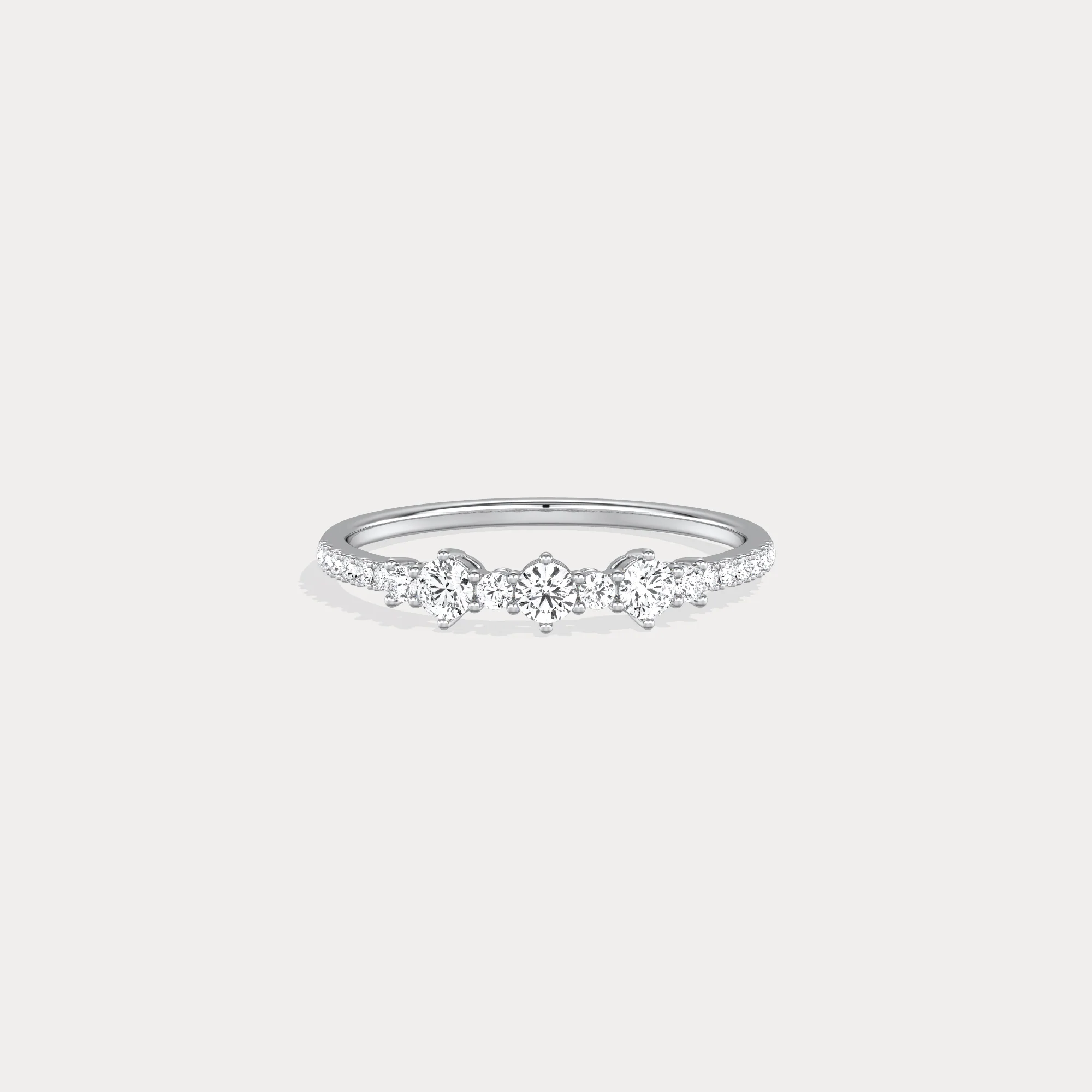 14K Solid Gold Anniversary Band Ring With Lab Diamond - Image 10