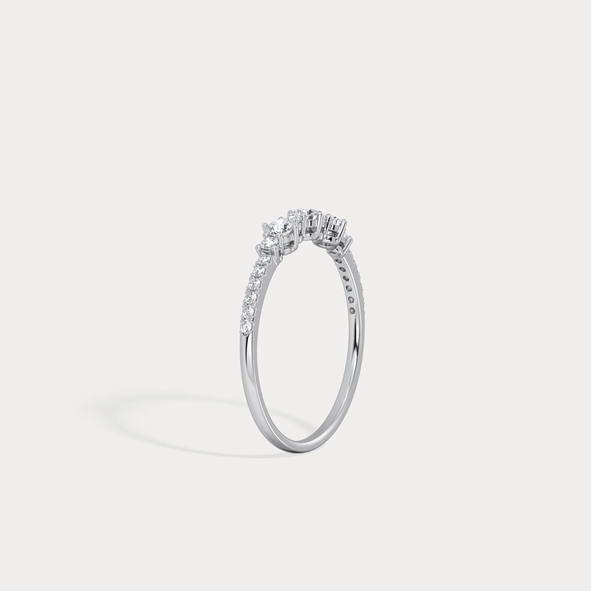 14K Solid Gold Anniversary Band Ring With Lab Diamond - Image 11
