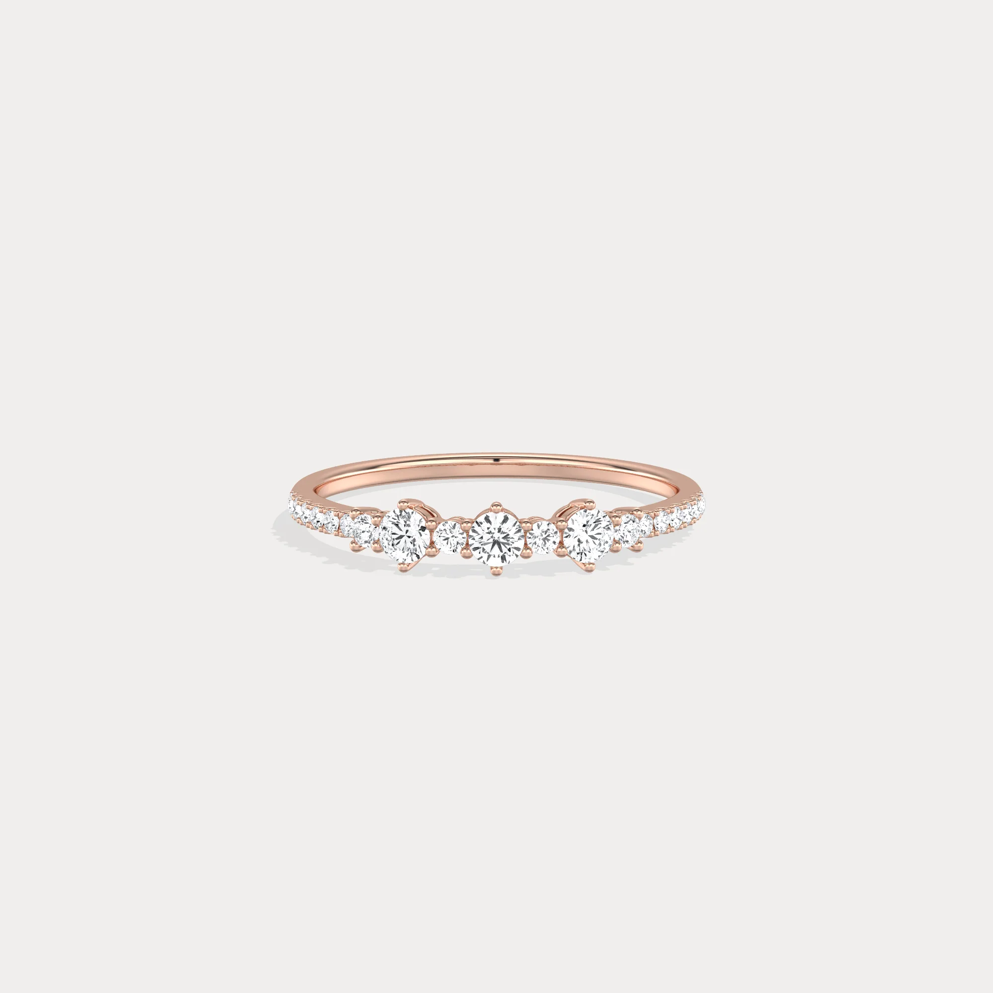 14K Solid Gold Anniversary Band Ring With Lab Diamond - Image 18