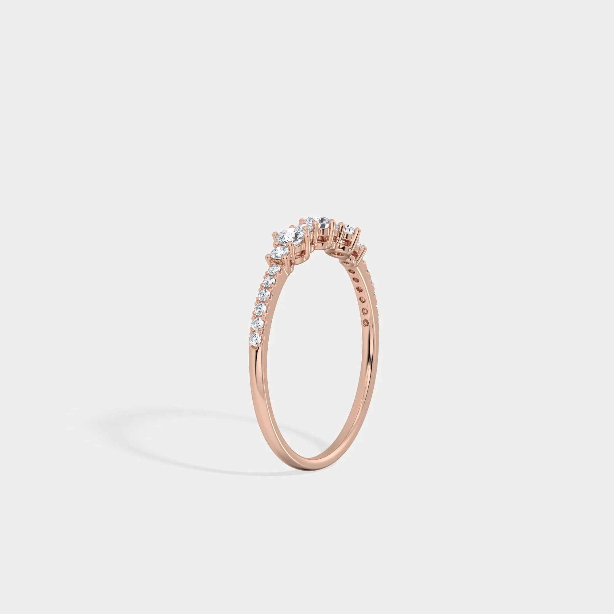 14K Solid Gold Anniversary Band Ring With Lab Diamond - Image 19