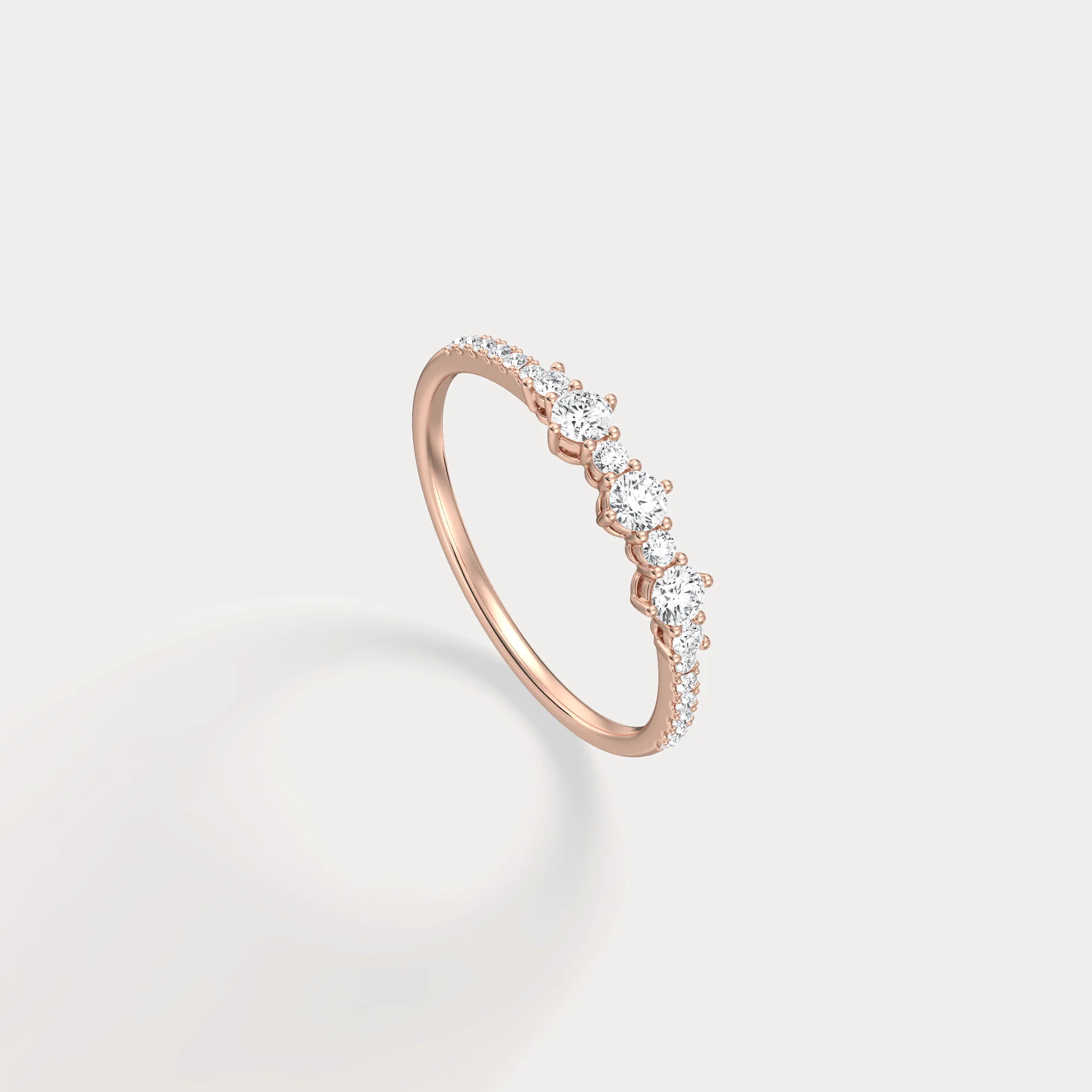 14K Solid Gold Anniversary Band Ring With Lab Diamond - Image 22