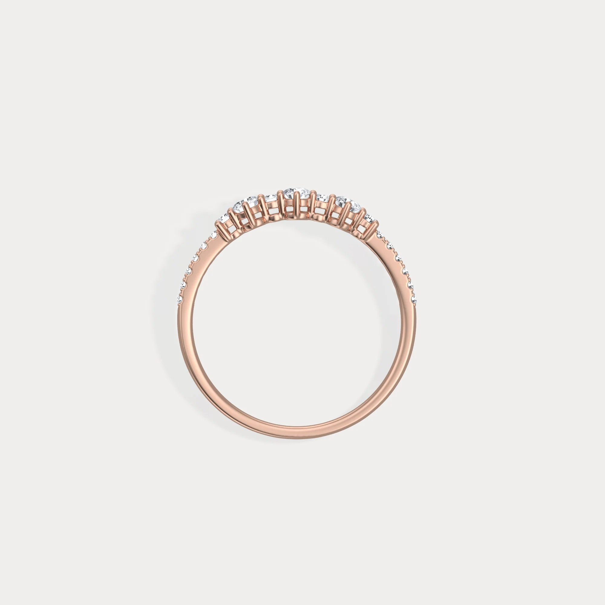 14K Solid Gold Anniversary Band Ring With Lab Diamond - Image 23