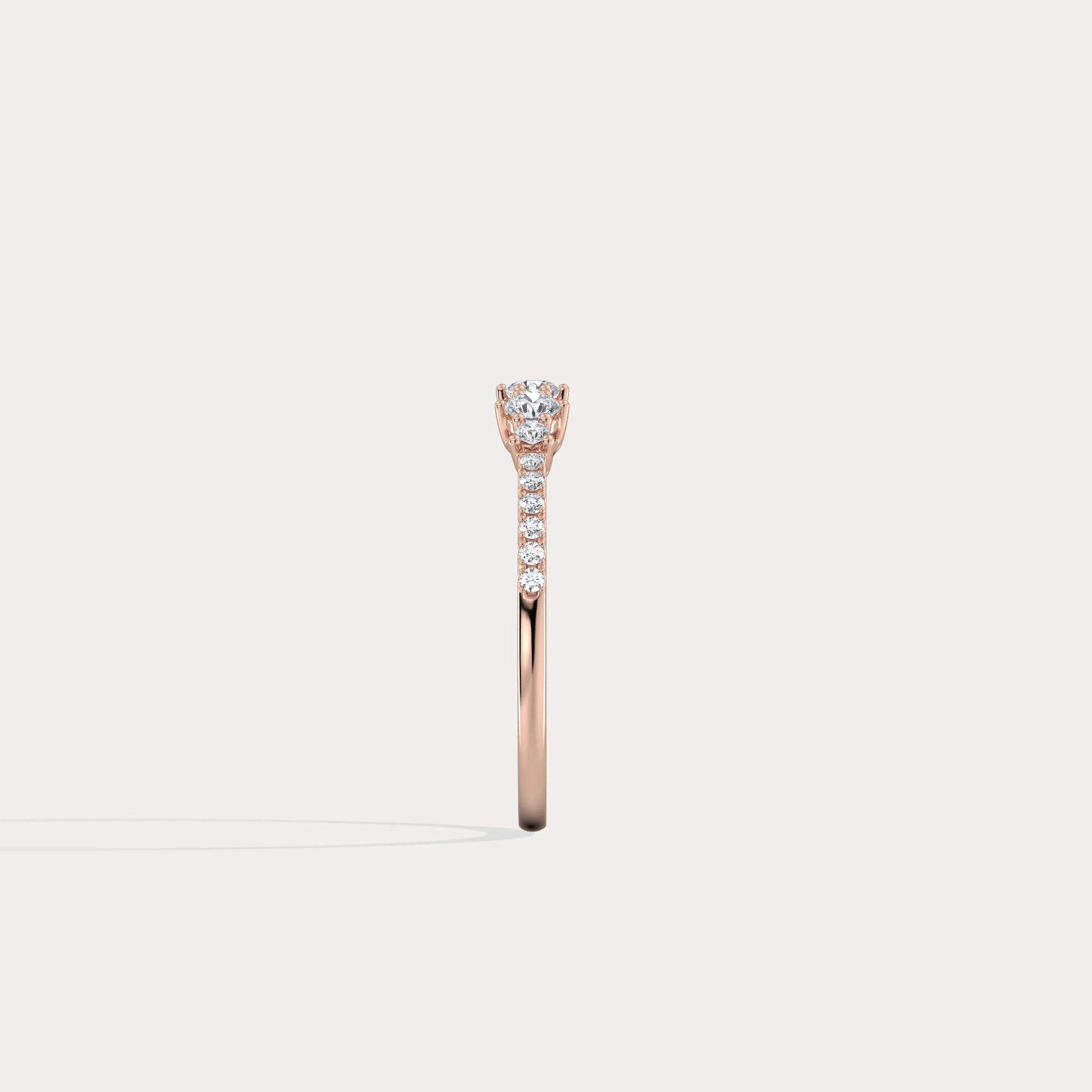 14K Solid Gold Anniversary Band Ring With Lab Diamond - Image 25