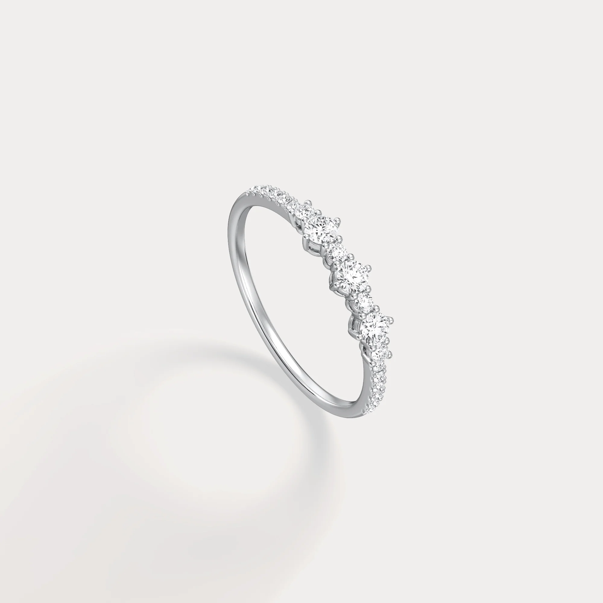 14K Solid Gold Anniversary Band Ring With Lab Diamond - Image 30