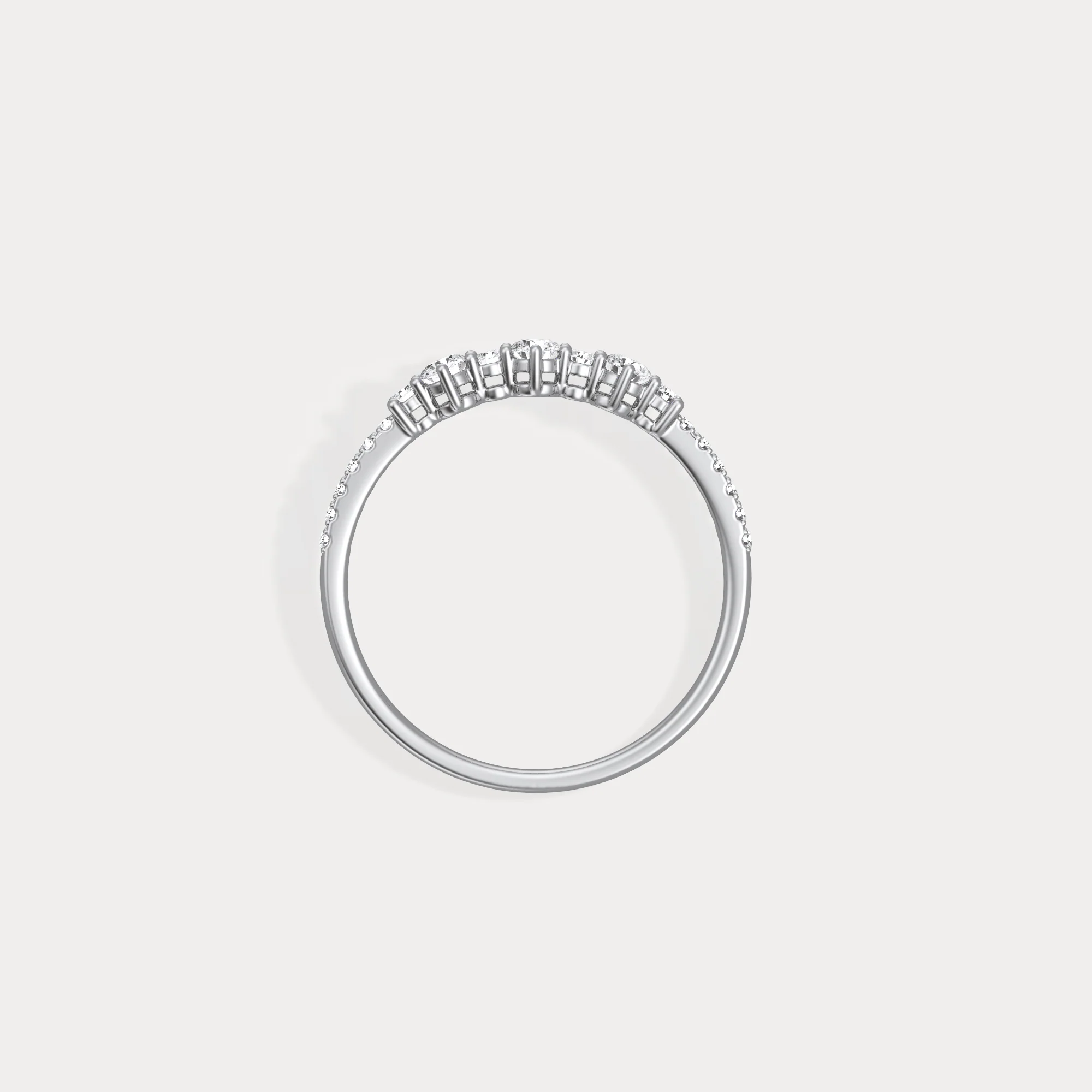 14K Solid Gold Anniversary Band Ring With Lab Diamond - Image 31