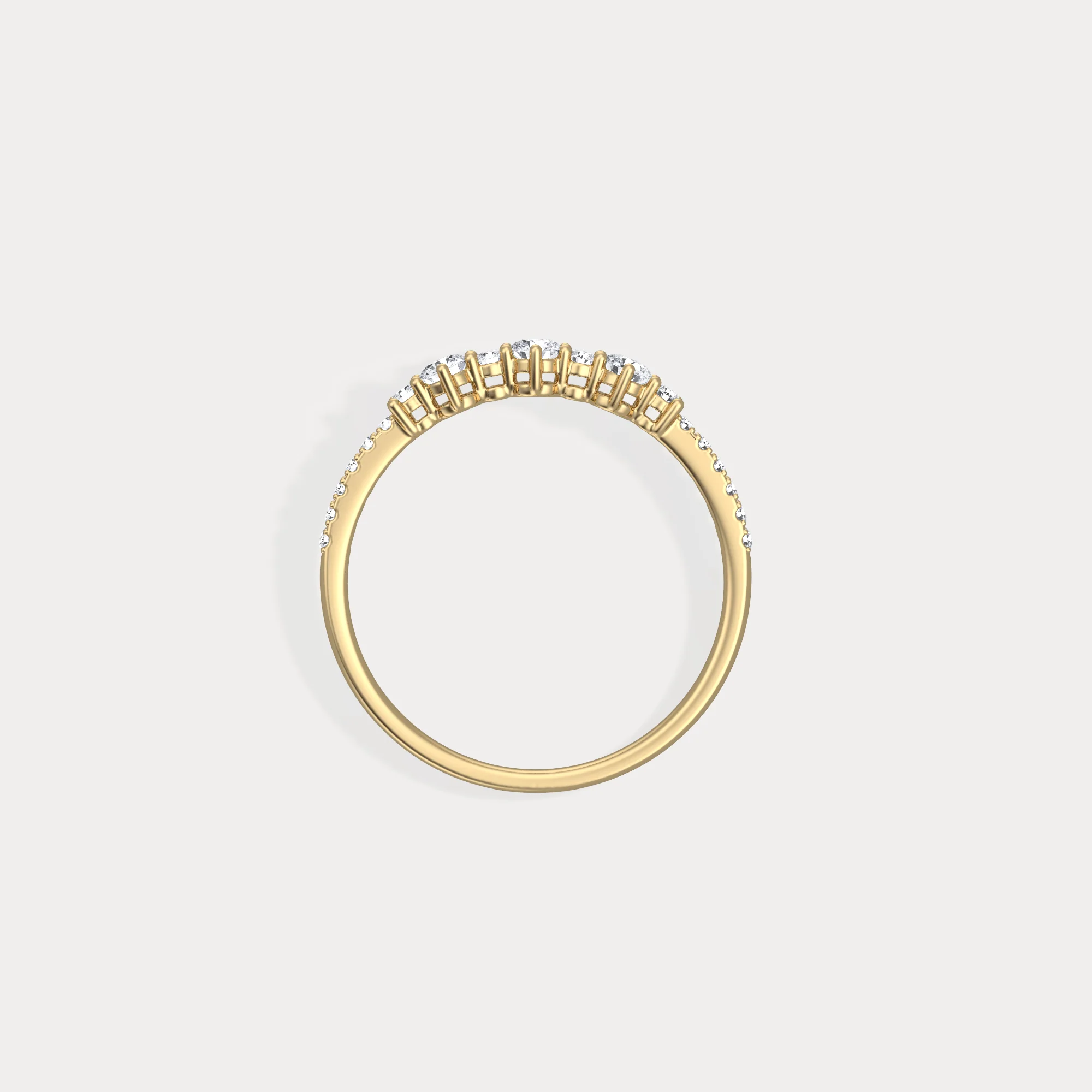 14K Solid Gold Anniversary Band Ring With Lab Diamond - Image 6