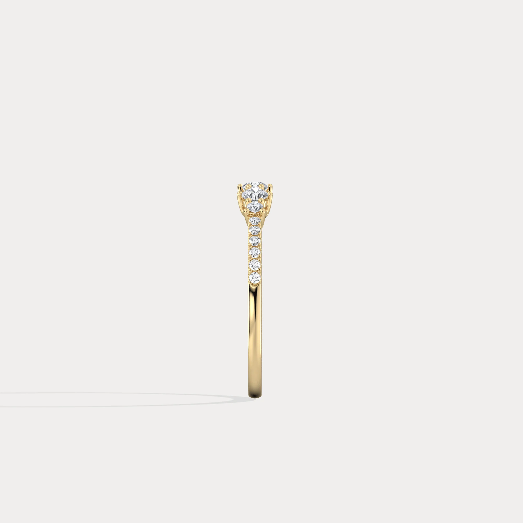 14K Solid Gold Anniversary Band Ring With Lab Diamond - Image 8