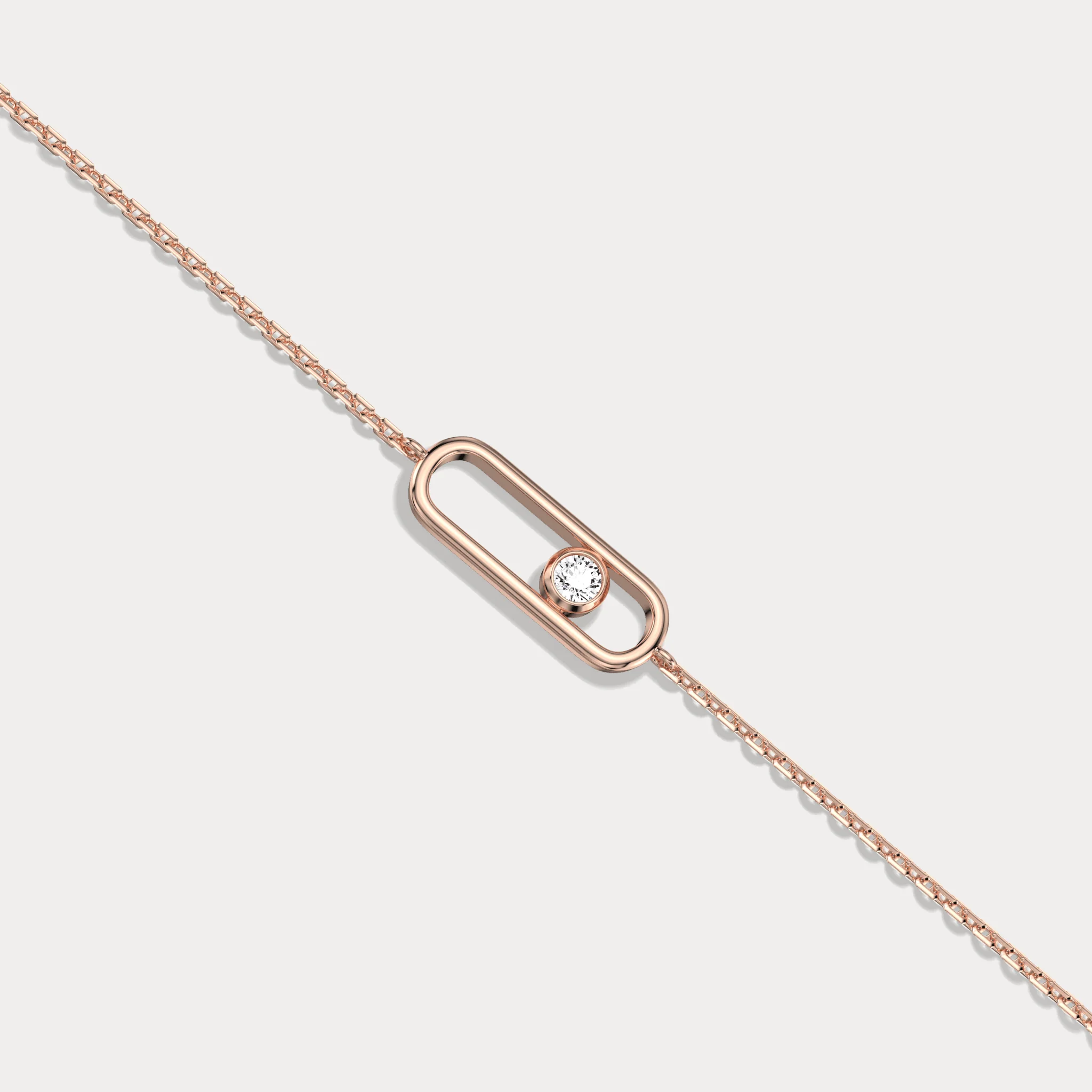 14K Solid Gold Bezel Chain Bracelet With Lab Diamond - Image 19