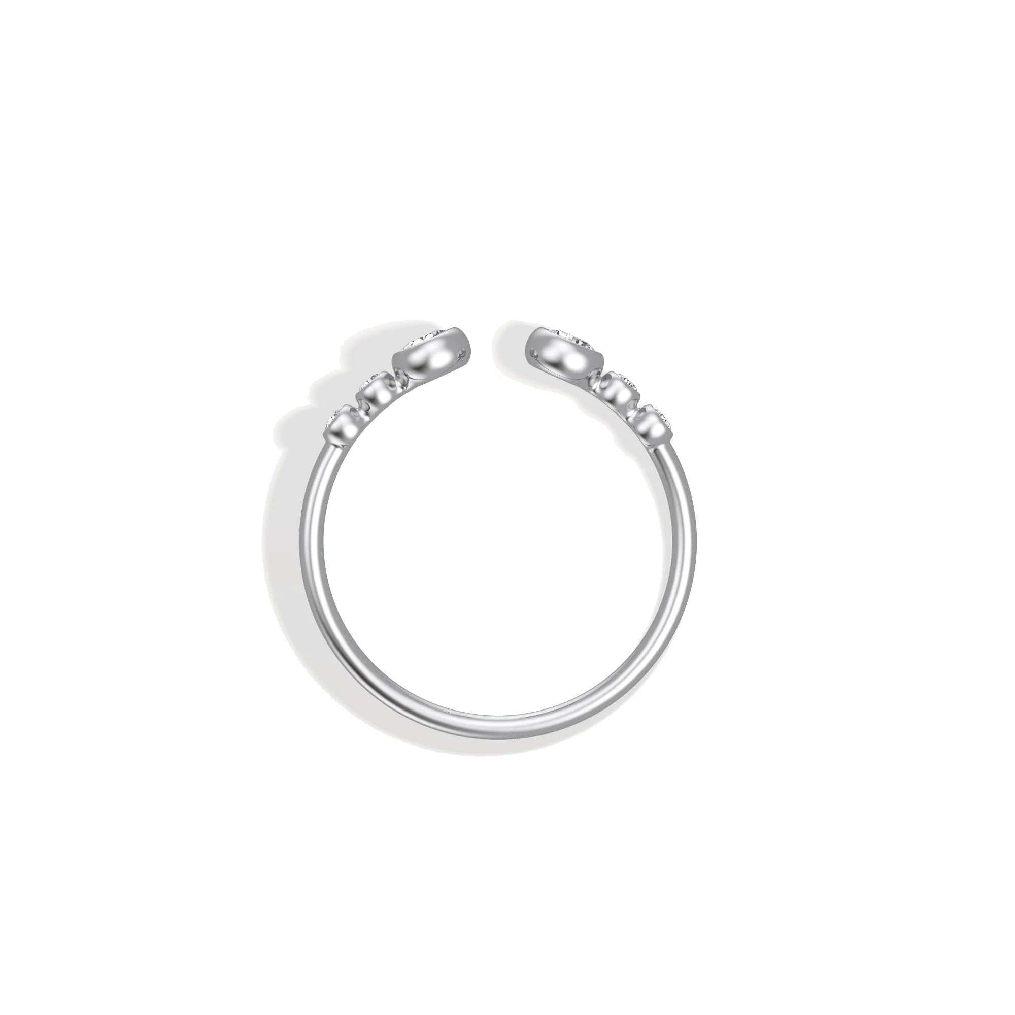 14K Solid Gold Bezel Cuff Ring With Lab Diamond - Image 14
