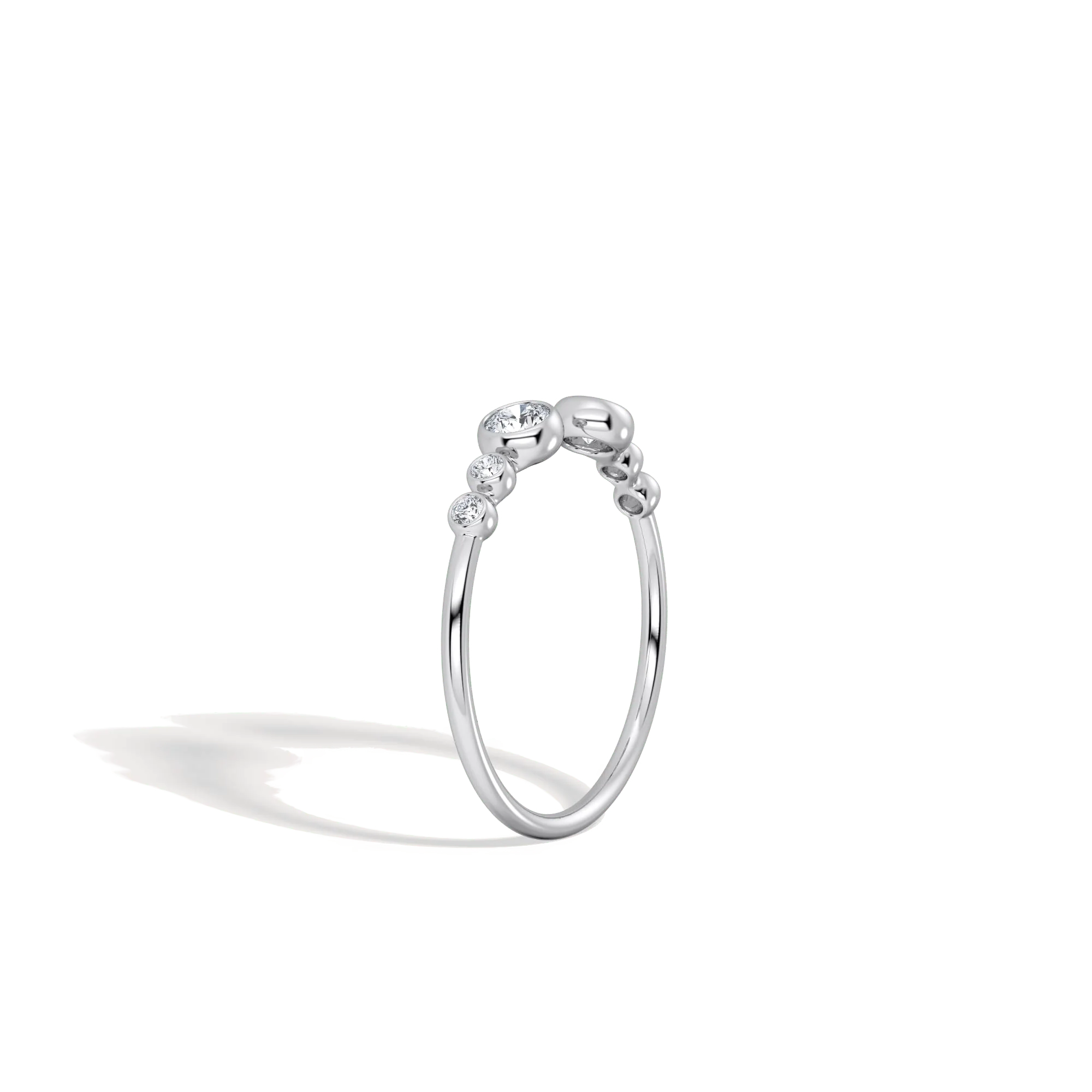 14K Solid Gold Bezel Cuff Ring With Lab Diamond - Image 16