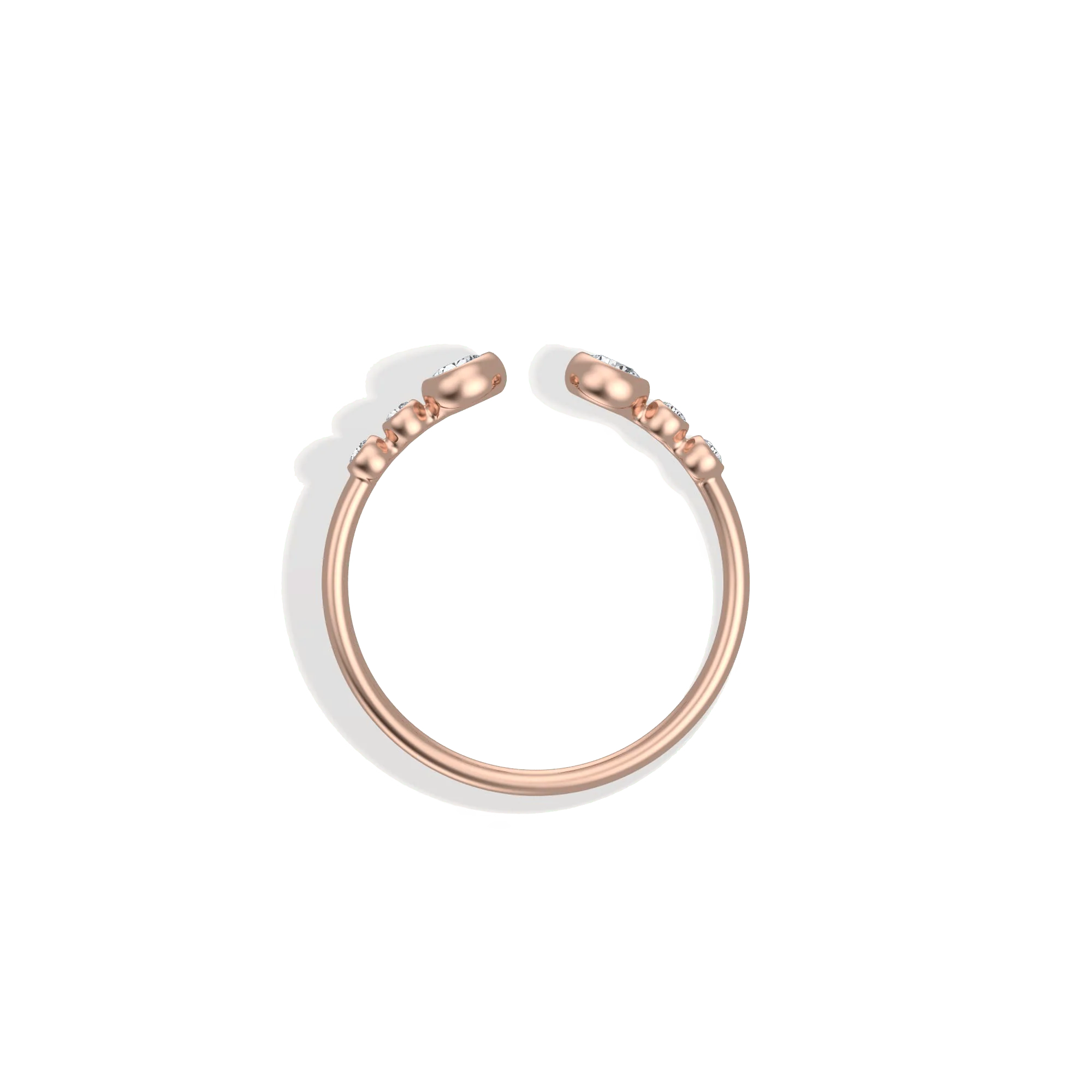 14K Solid Gold Bezel Cuff Ring With Lab Diamond - Image 22