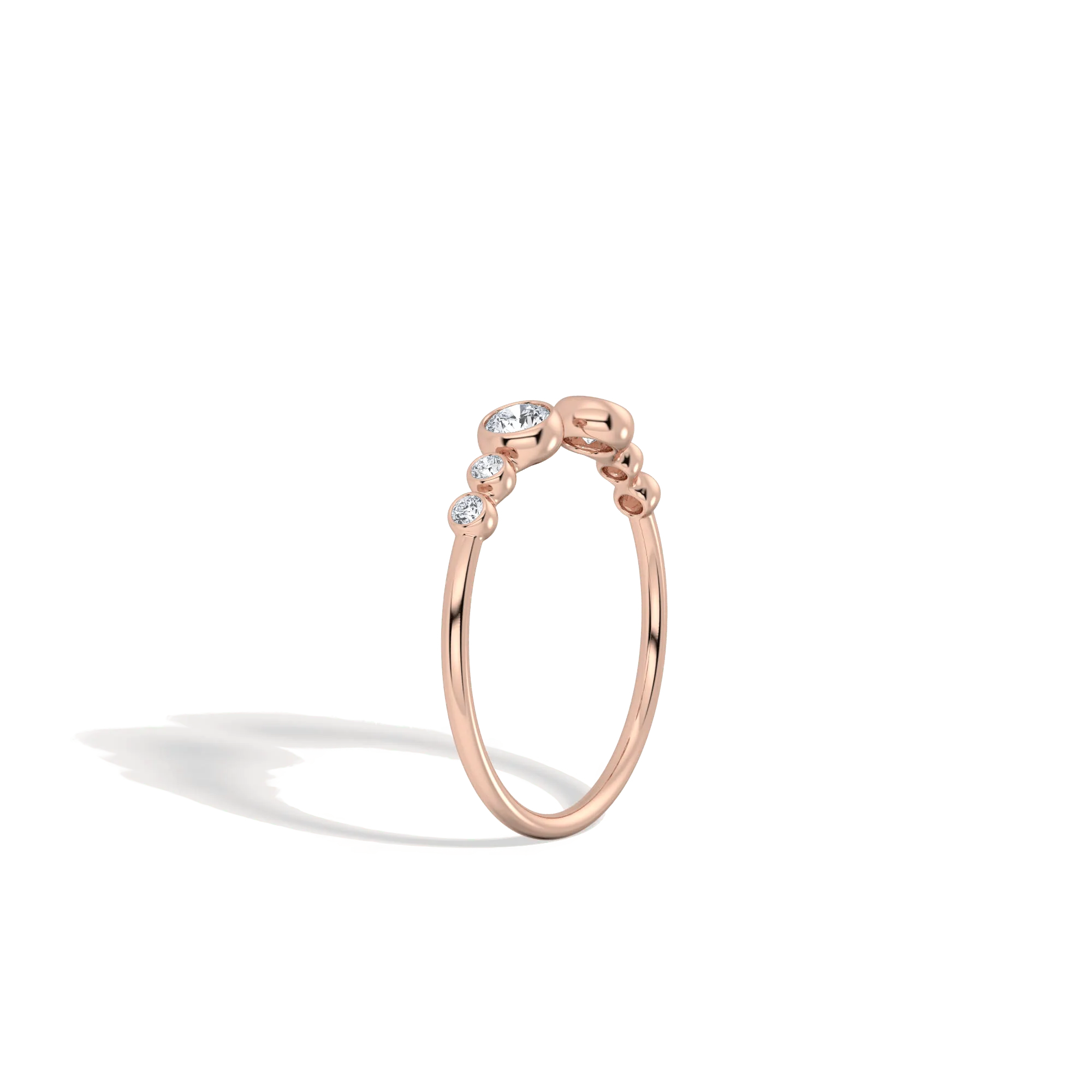 14K Solid Gold Bezel Cuff Ring With Lab Diamond - Image 24