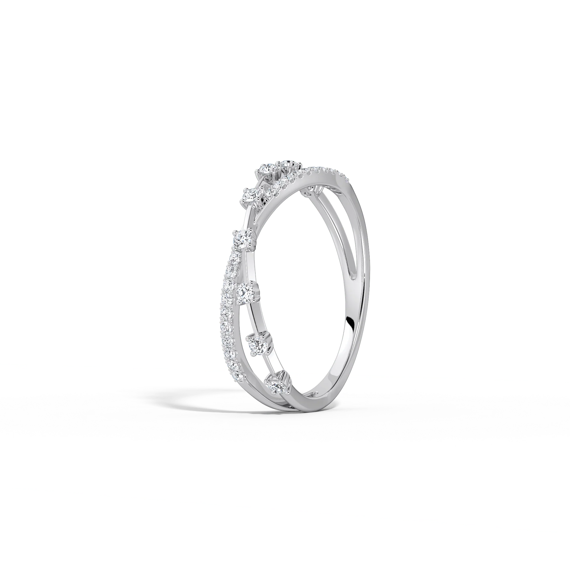 14K Solid Gold Crisscross Lab-Grown Diamond Ring - Image 12