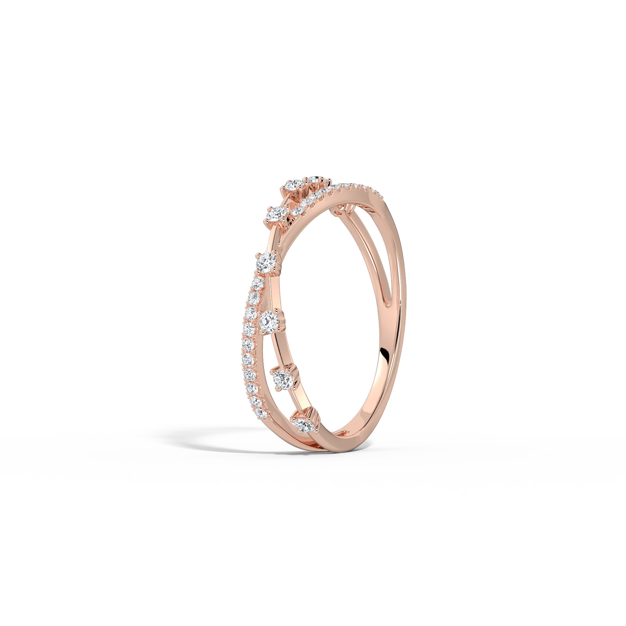 14K Solid Gold Crisscross Lab-Grown Diamond Ring - Image 19
