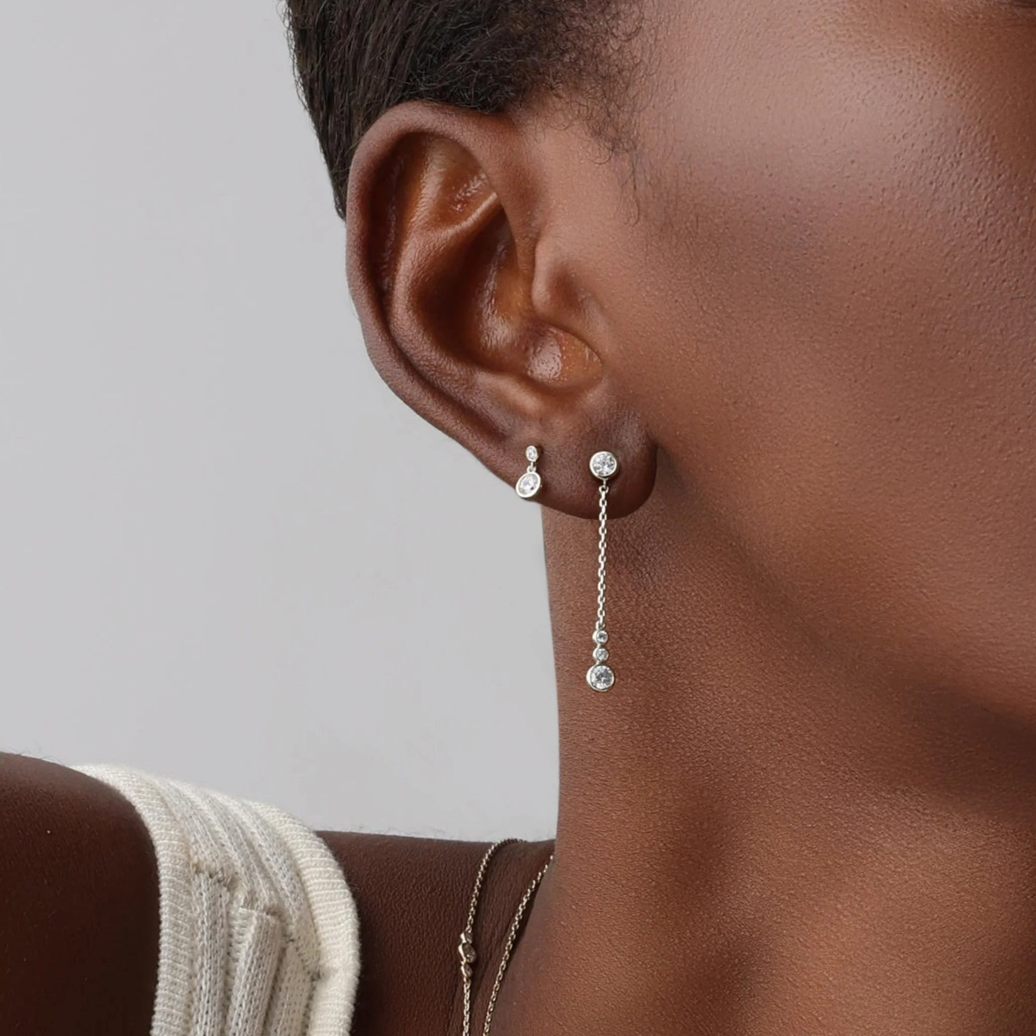 14K Solid Gold Dazzling Drop Earring With Lab Diamond - Image 21