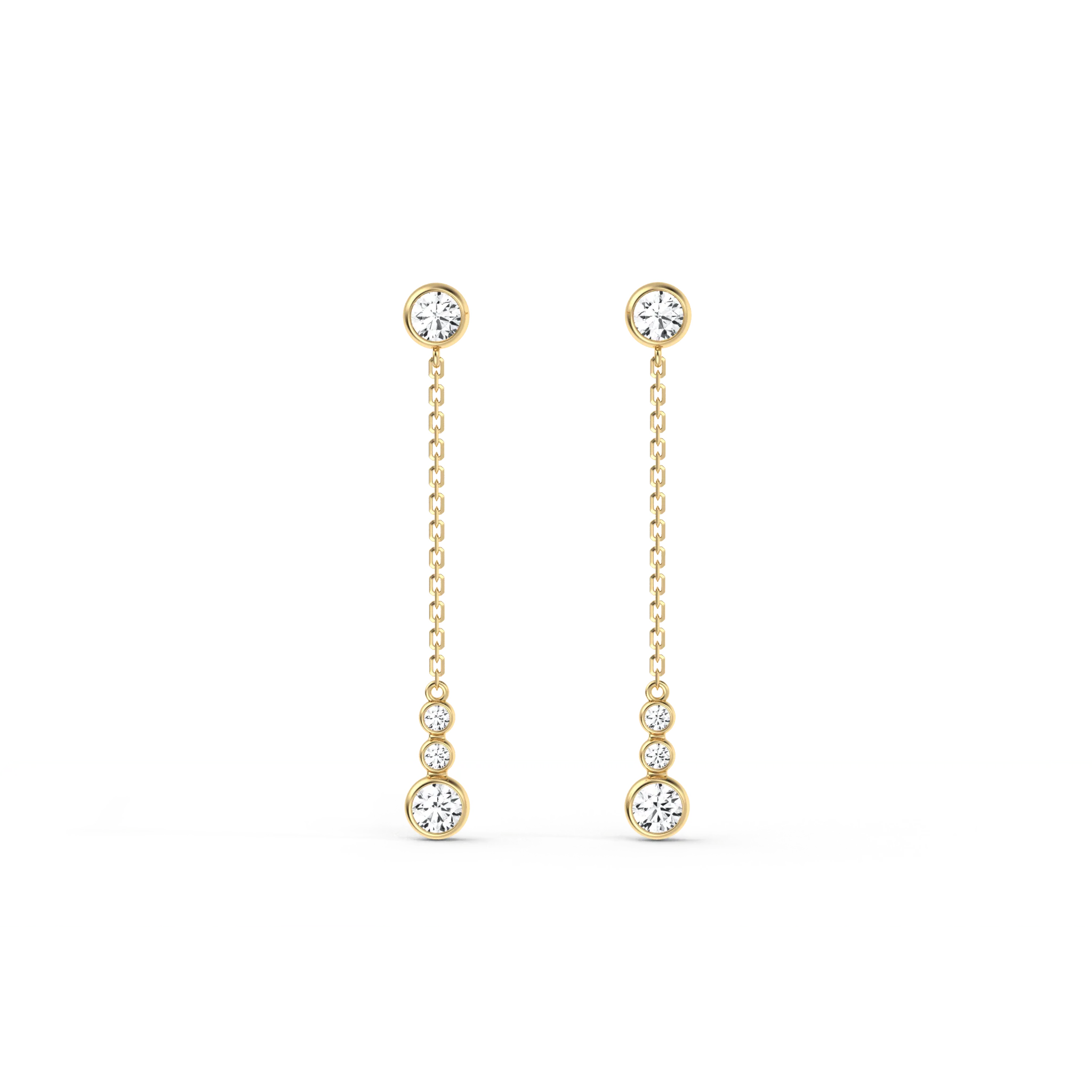 14K Solid Gold Dazzling Drop Earring With Lab Diamond - Image 4