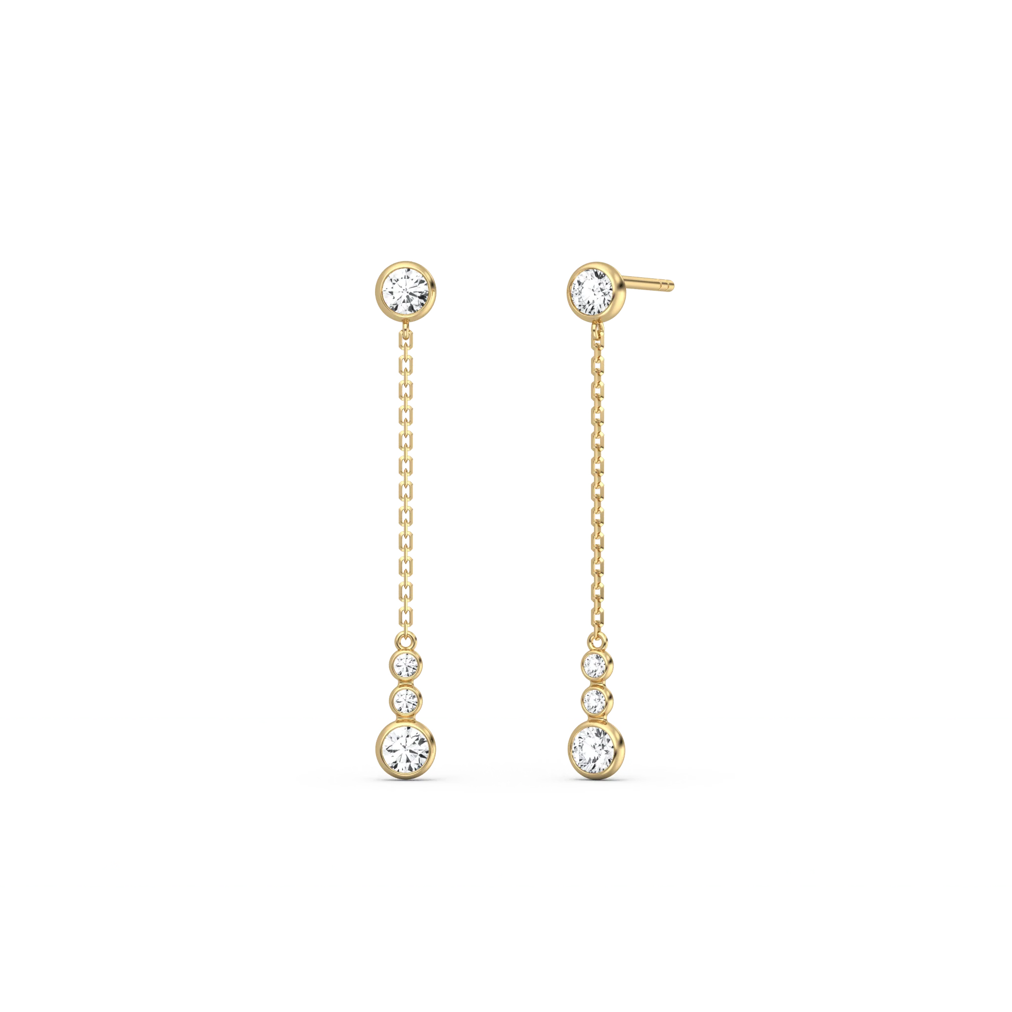 14K Solid Gold Dazzling Drop Earring With Lab Diamond - Image 5