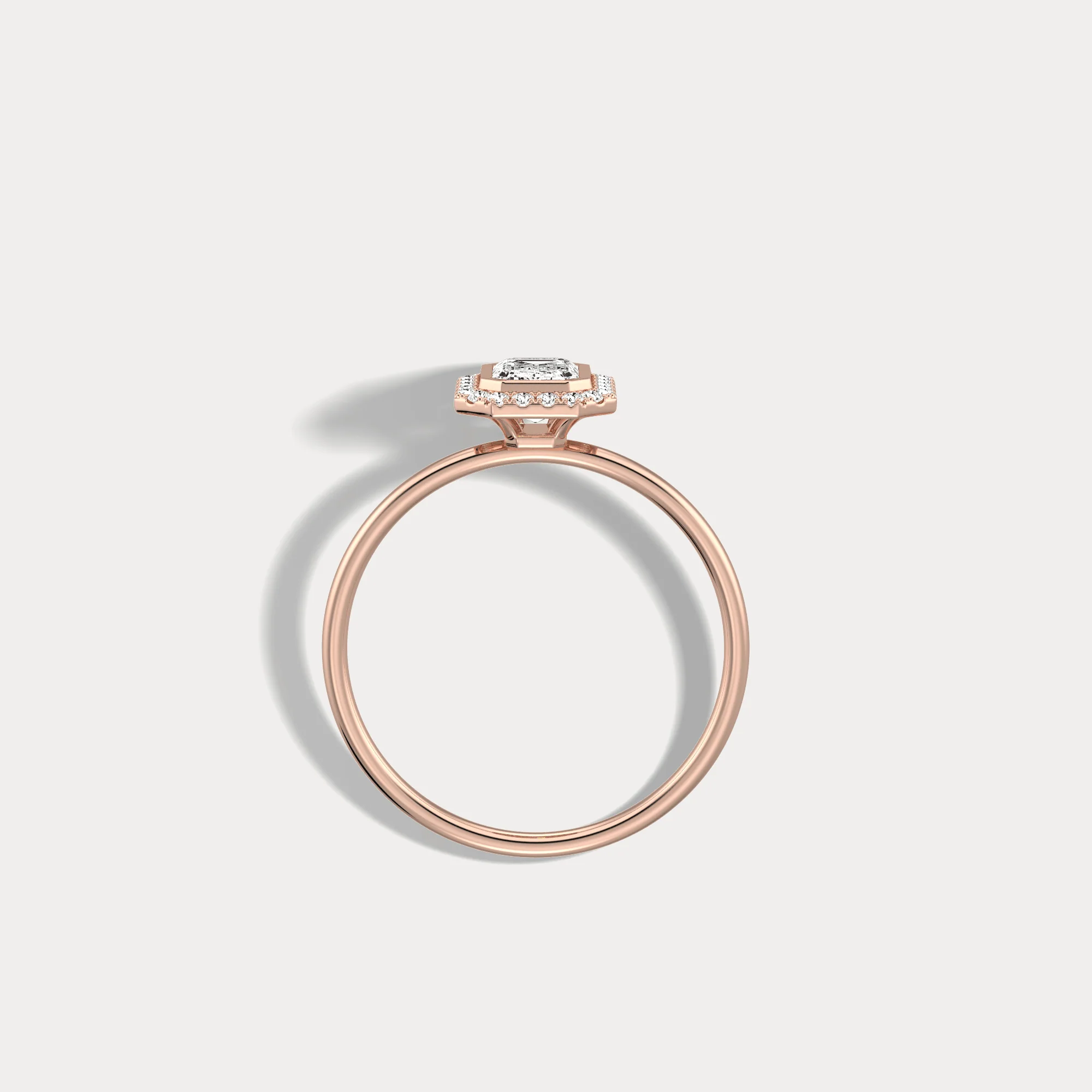 14K Solid Gold Halo Promise Ring With 0.61CTW Lab Diamond - Image 23
