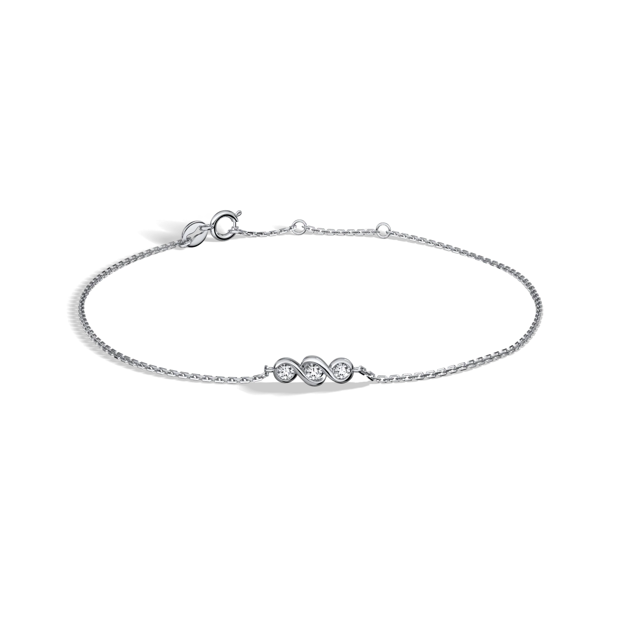 14K Solid Gold Lab Created Diamond Bezel Set Trio Bracelet - Image 12