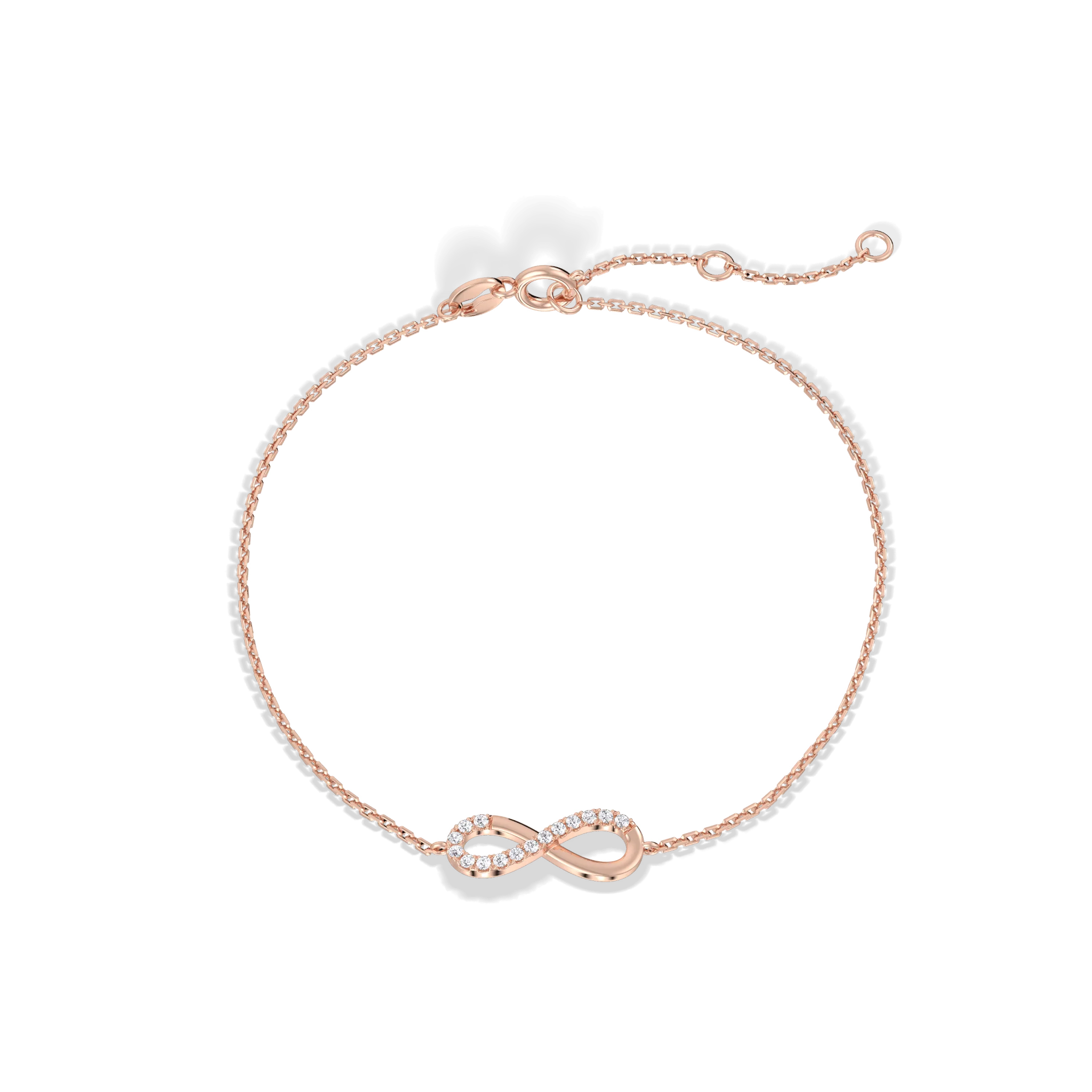 14K Solid Gold Lab Grown Diamond Infinity Chain Bracelets - Image 14