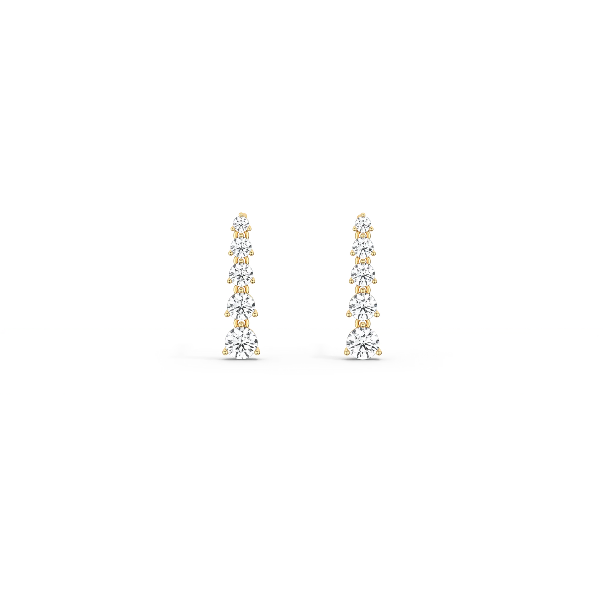 14K Solid Gold Round Dangle Earring With Lab-Grown Diamond - Image 3