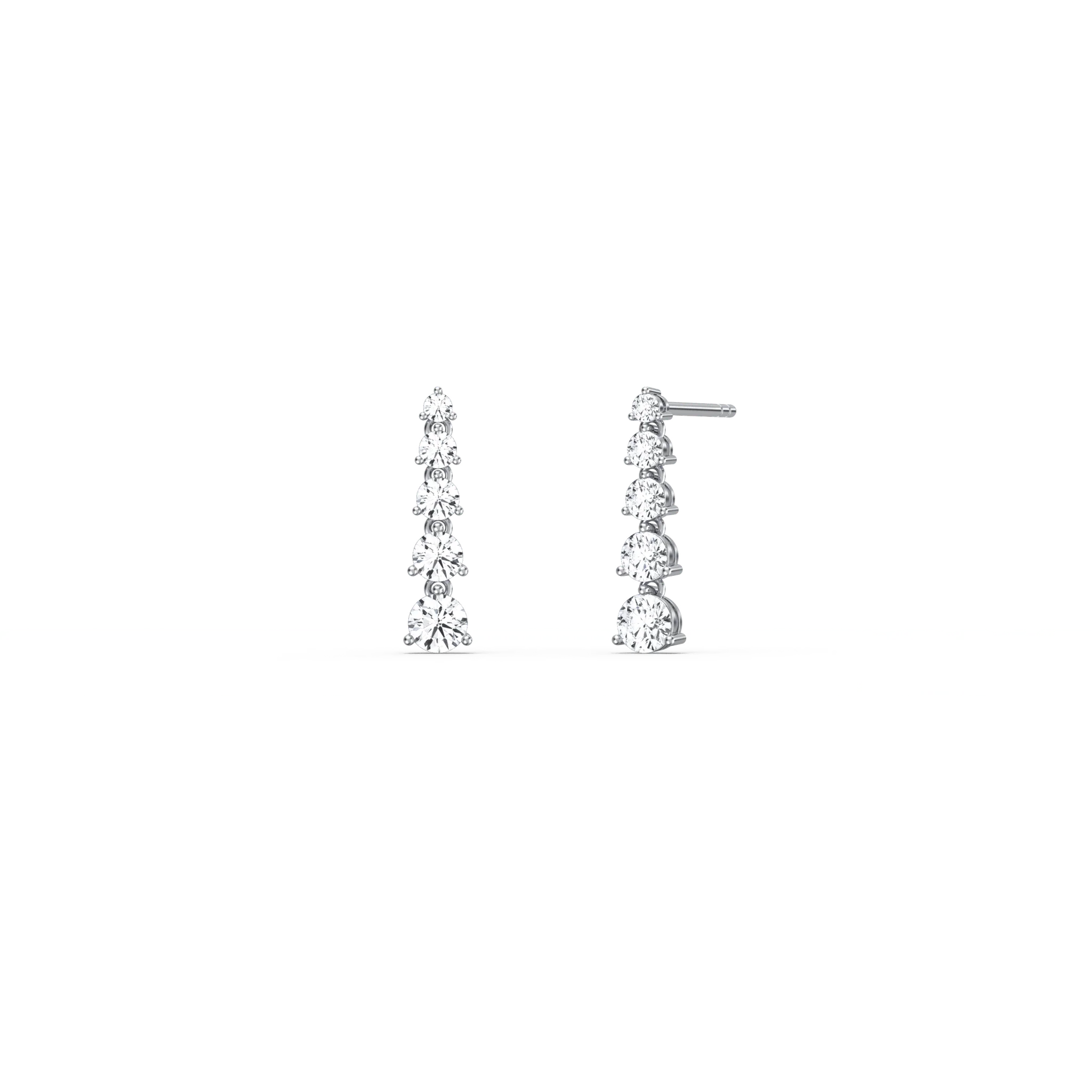 14K Solid Gold Round Dangle Earring With Lab-Grown Diamond - Image 8