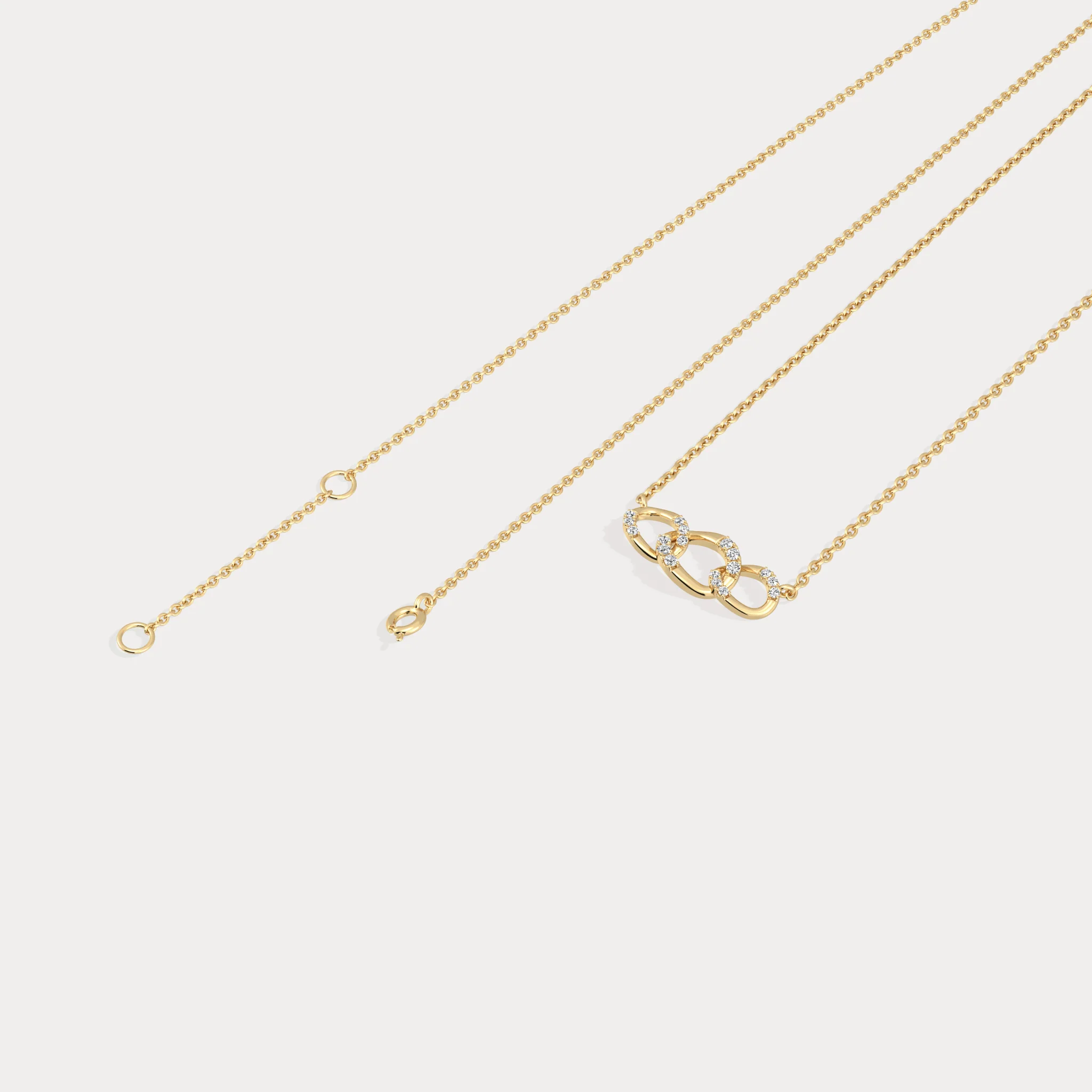 14K Solid Gold Unite Pendant Necklace With Lab Diamond - Image 5