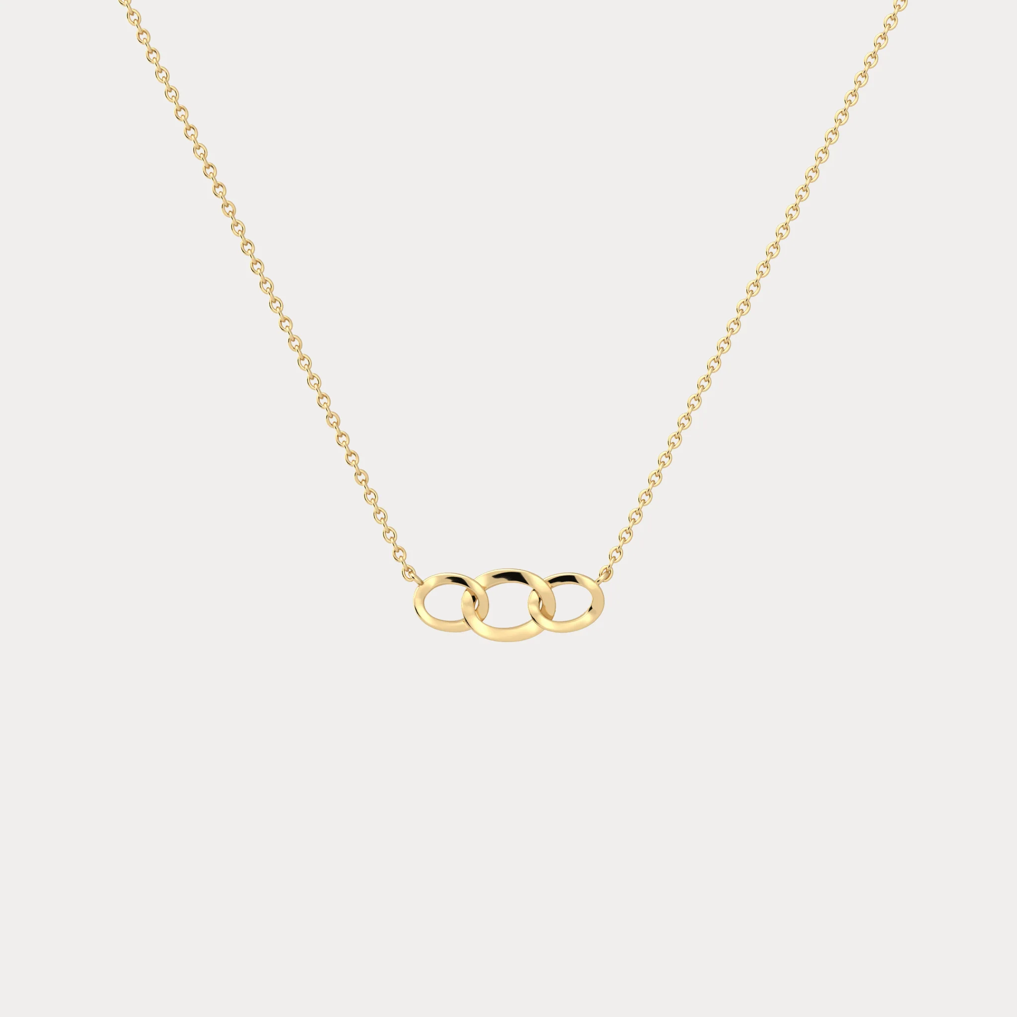 14K Solid Gold Unite Pendant Necklace With Lab Diamond - Image 6