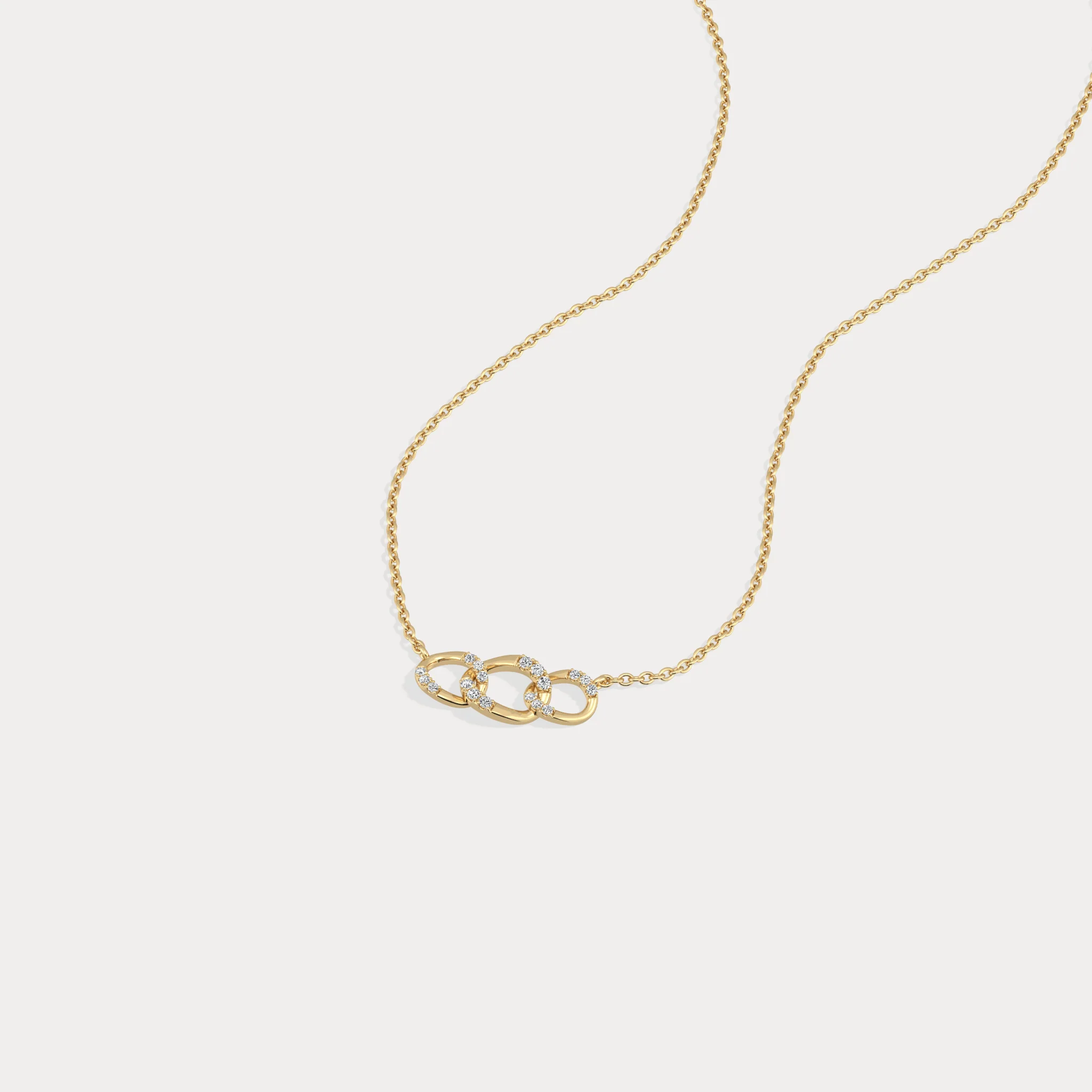 14K Solid Gold Unite Pendant Necklace With Lab Diamond - Image 7