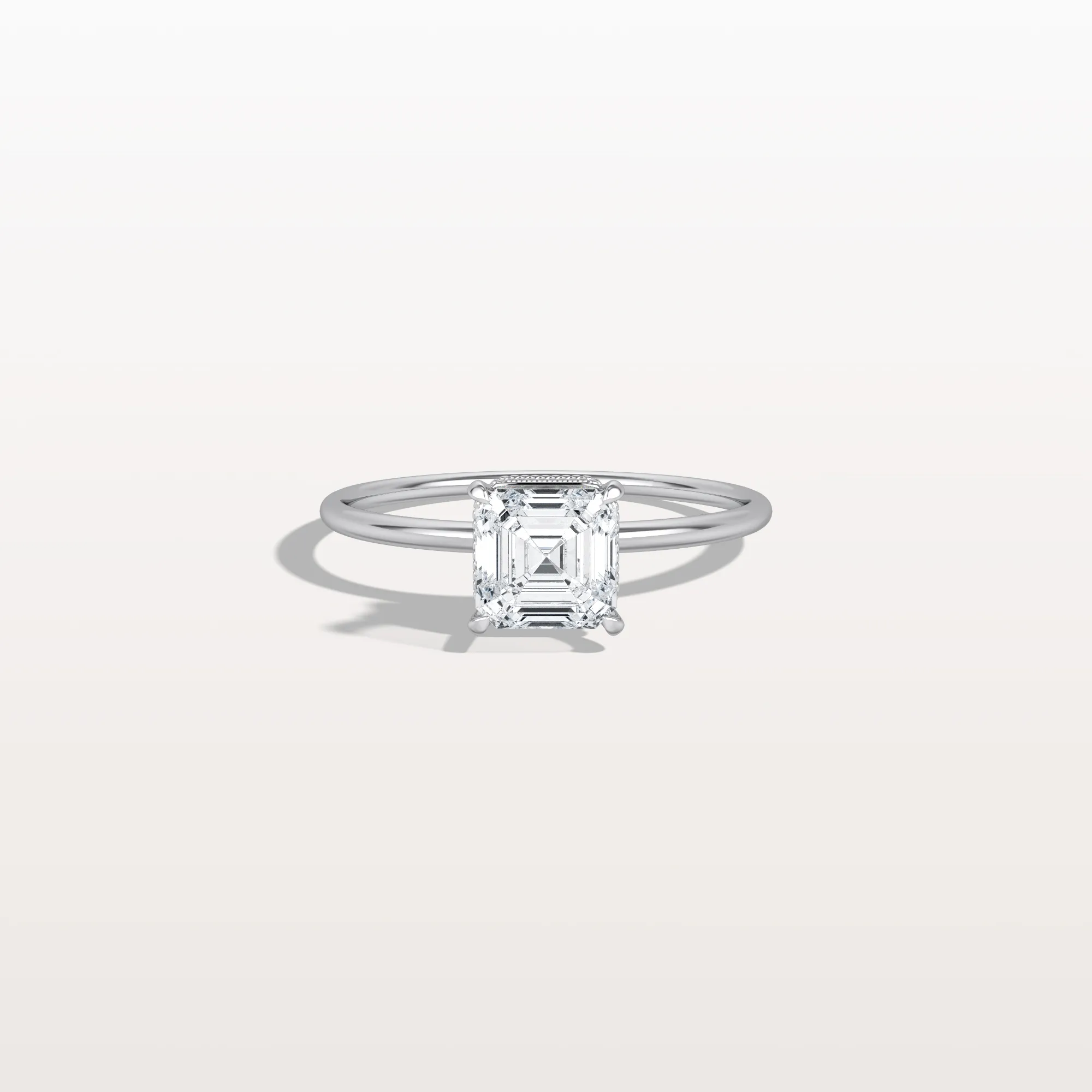Rhea丨1CT Asscher Cut Lab Grown Diamond Ring With Basket Setting - Image 10