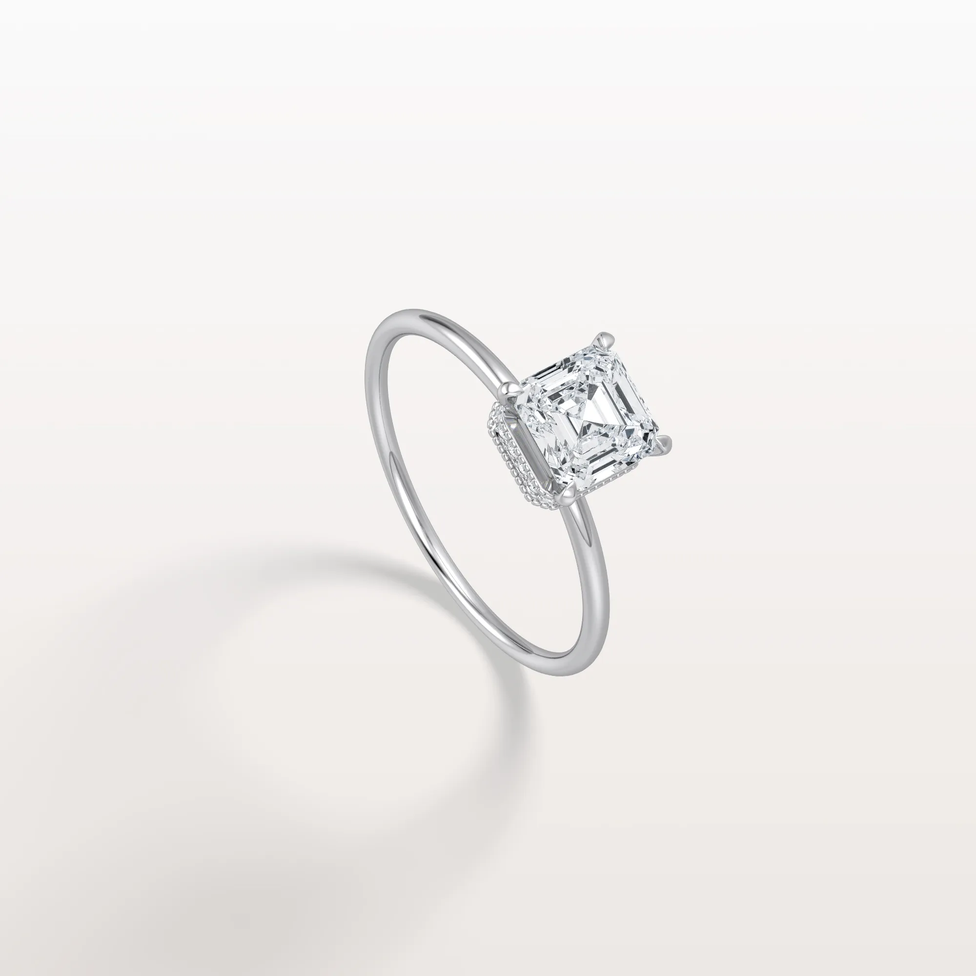 Rhea丨1CT Asscher Cut Lab Grown Diamond Ring With Basket Setting - Image 29