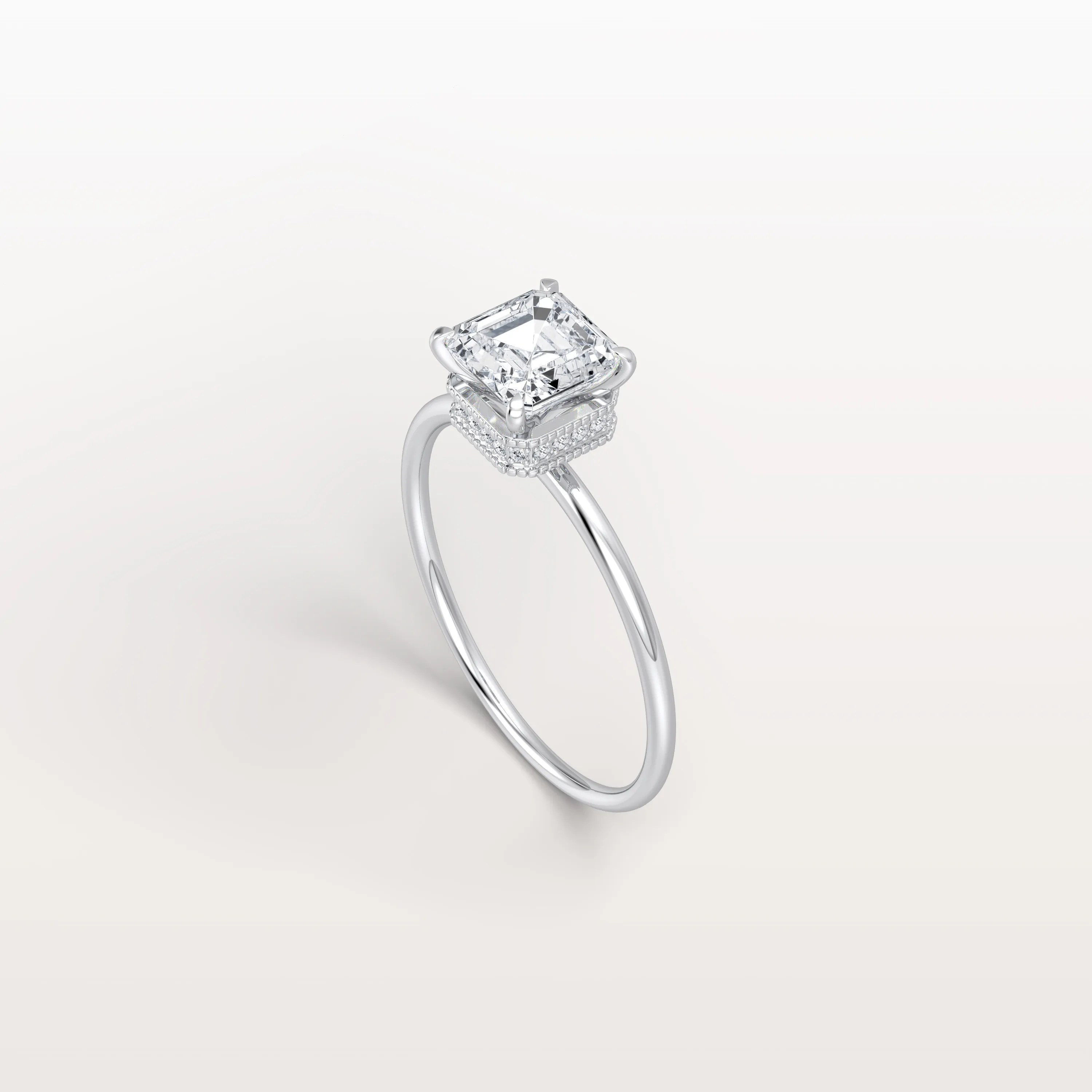 Rhea丨1CT Asscher Cut Lab Grown Diamond Ring With Basket Setting - Image 32