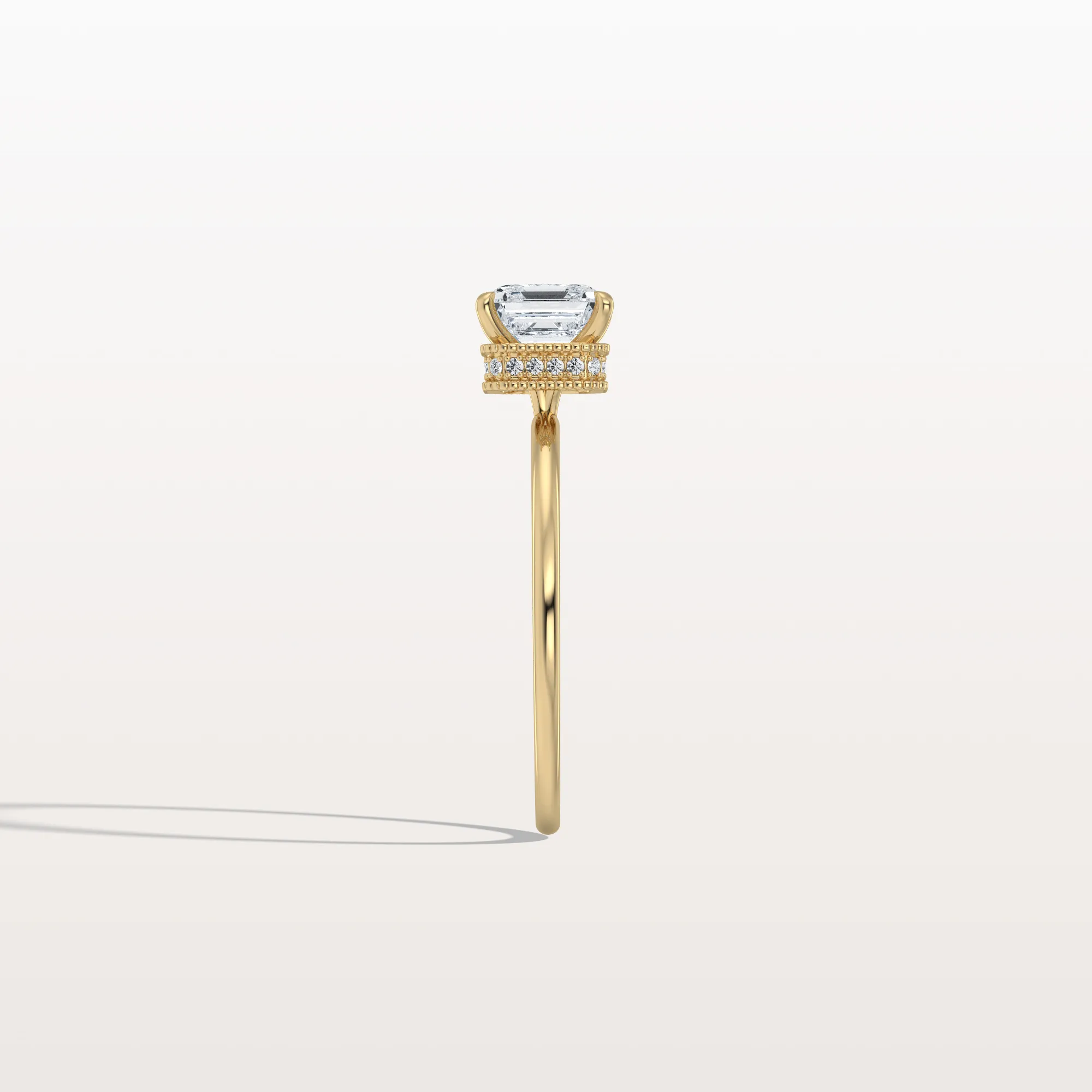 Rhea丨1CT Asscher Cut Lab Grown Diamond Ring With Basket Setting - Image 6