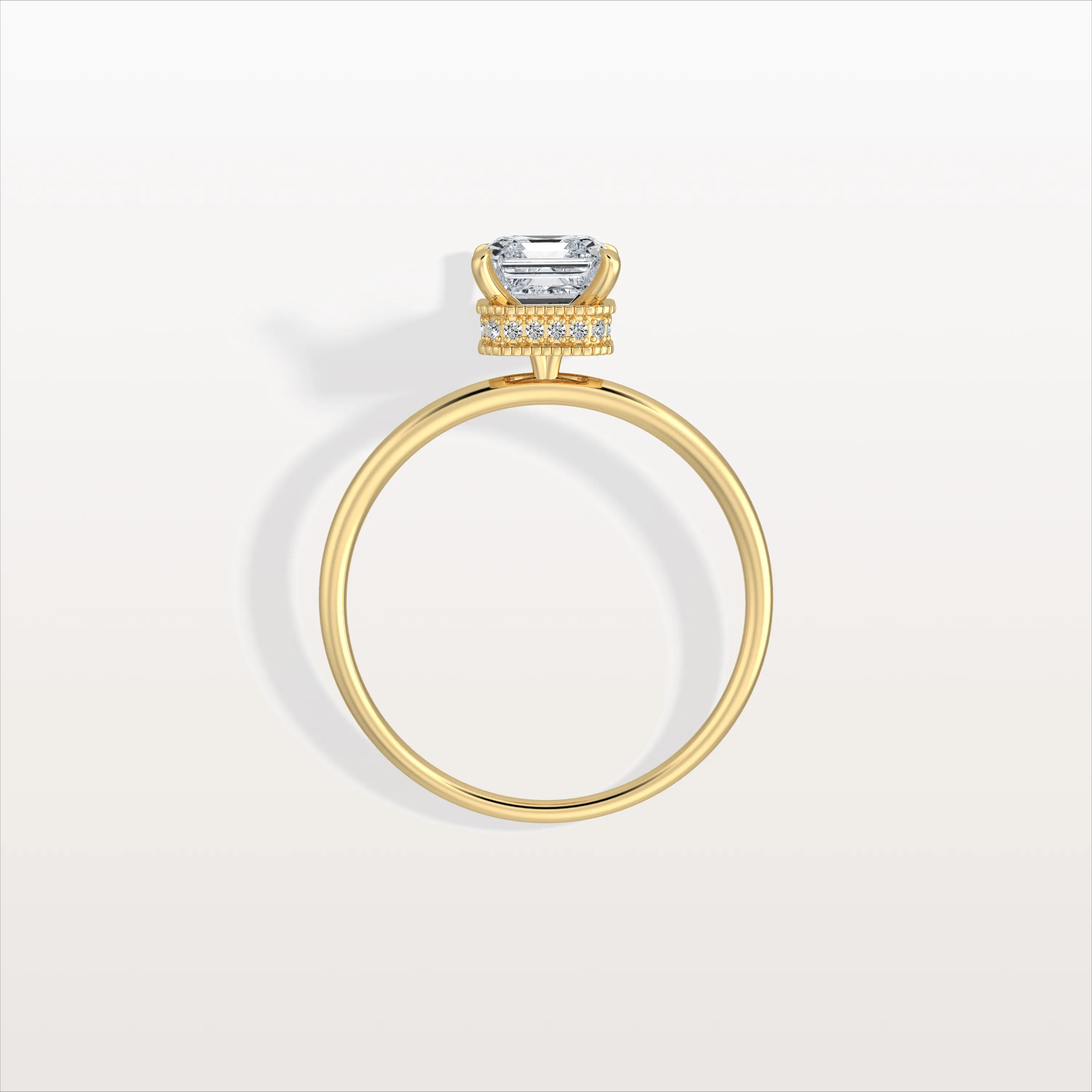 Rhea丨1CT Asscher Cut Lab Grown Diamond Ring With Basket Setting - Image 8