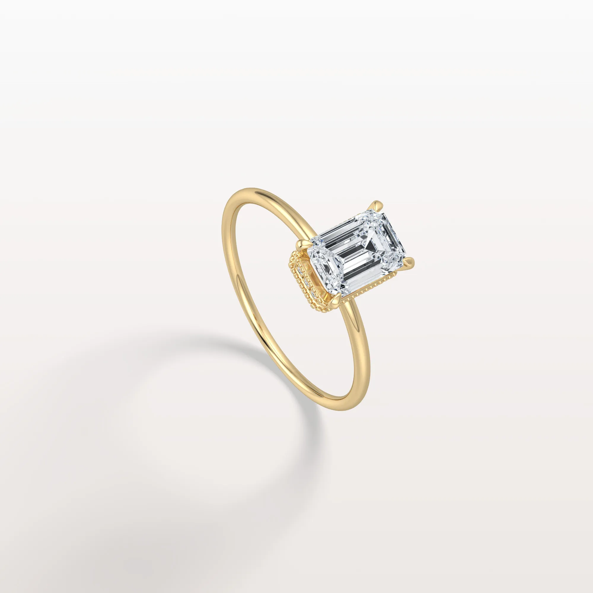 Nova丨1CT Emerald Cut Lab Grown Diamond Engagement Ring - Image 4