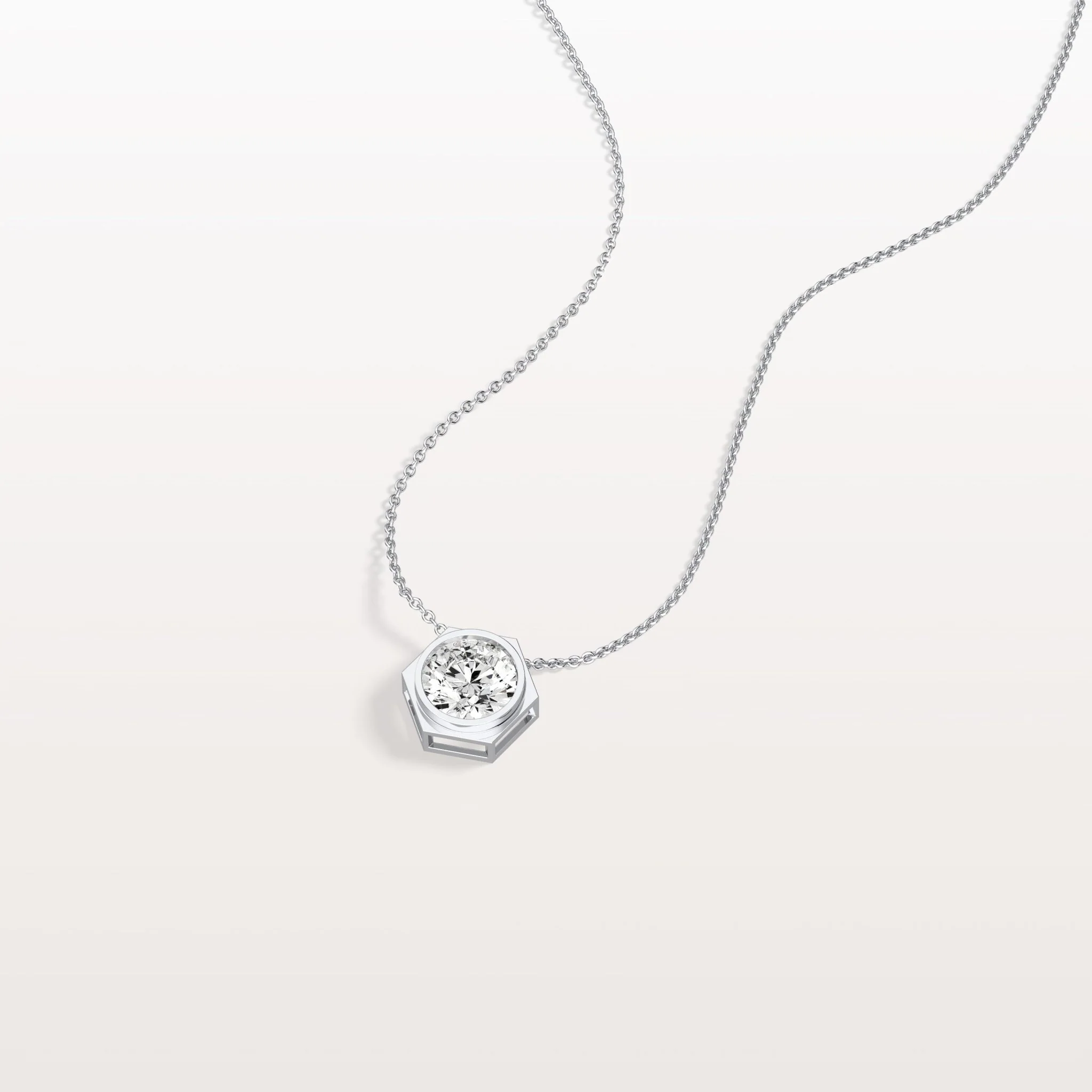 1CT Hexagon Lab Grown Diamond Necklace in 14K Solid Gold/Platinum - Image 11