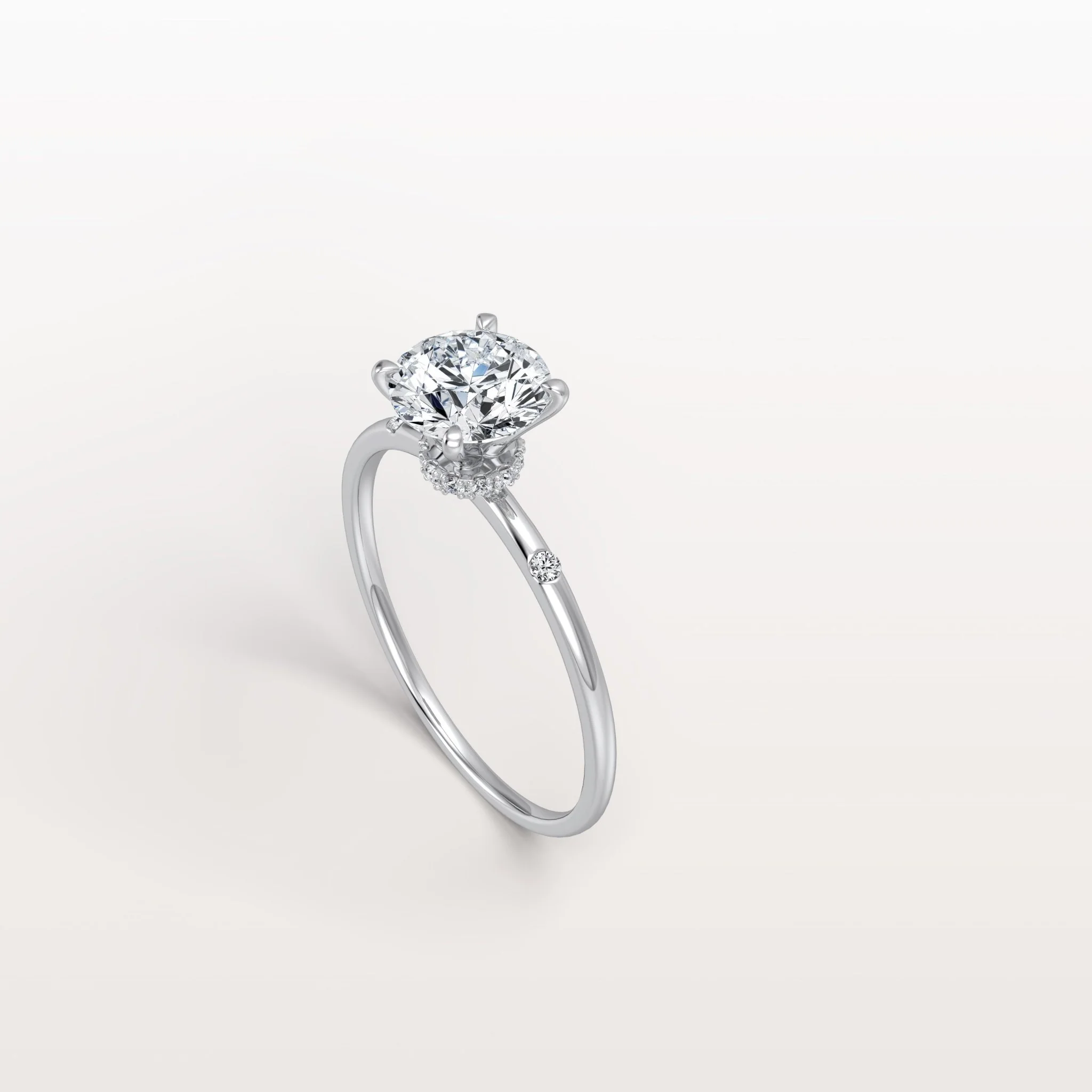 Noelle丨1CT Hidden Halo Lab Diamond Engagement Ring with Side Accents - Image 14