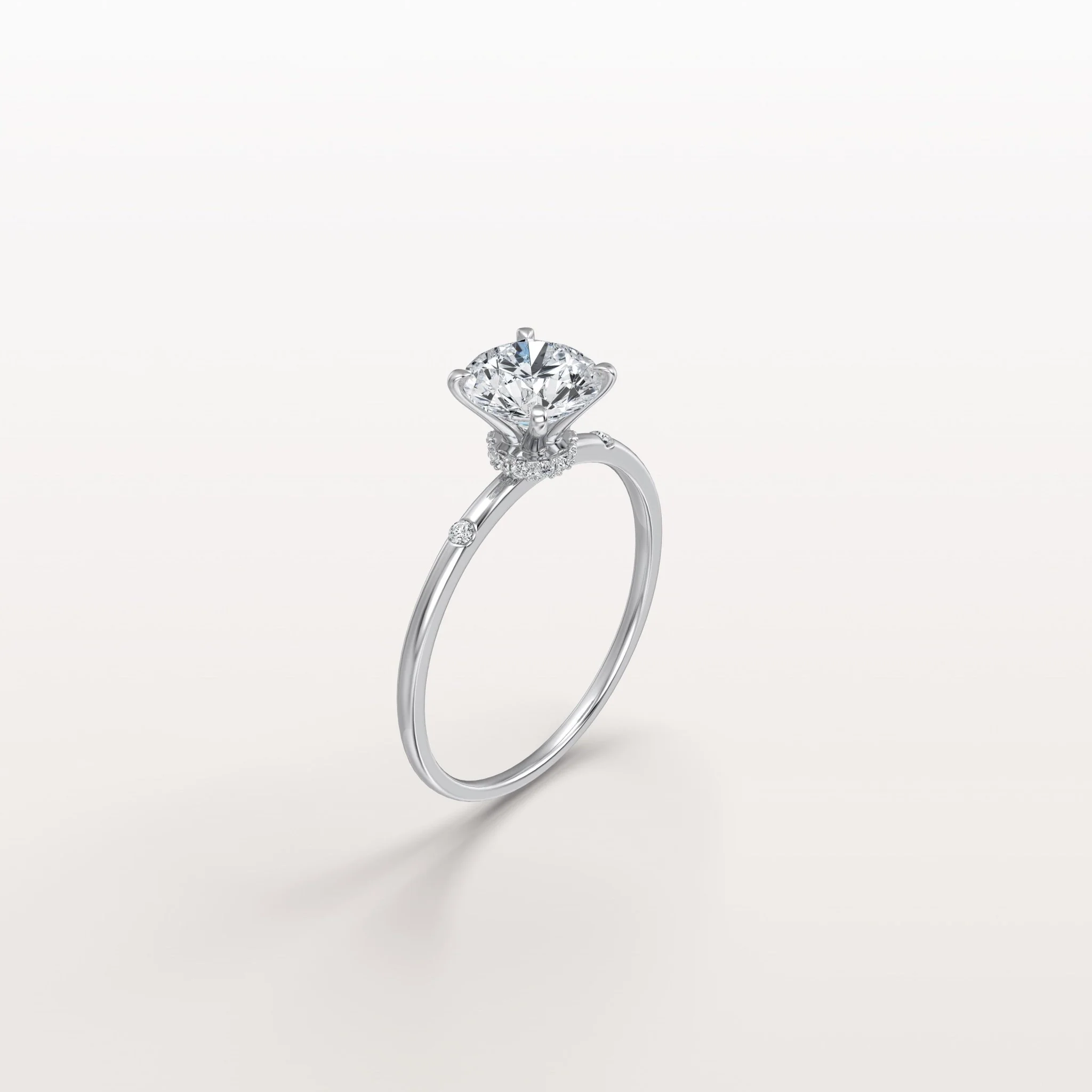 Noelle丨1CT Hidden Halo Lab Diamond Engagement Ring with Side Accents - Image 15