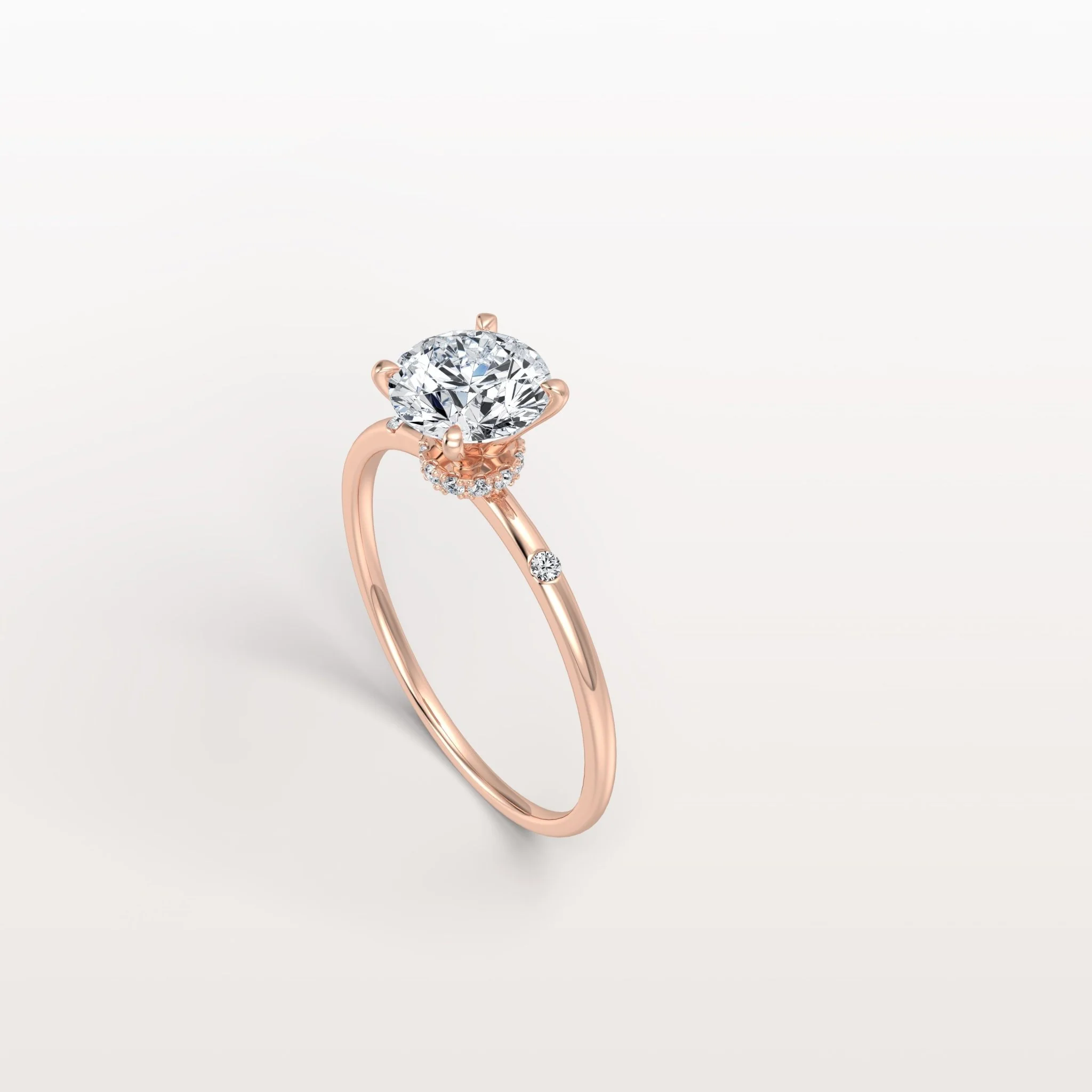 Noelle丨1CT Hidden Halo Lab Diamond Engagement Ring with Side Accents - Image 19