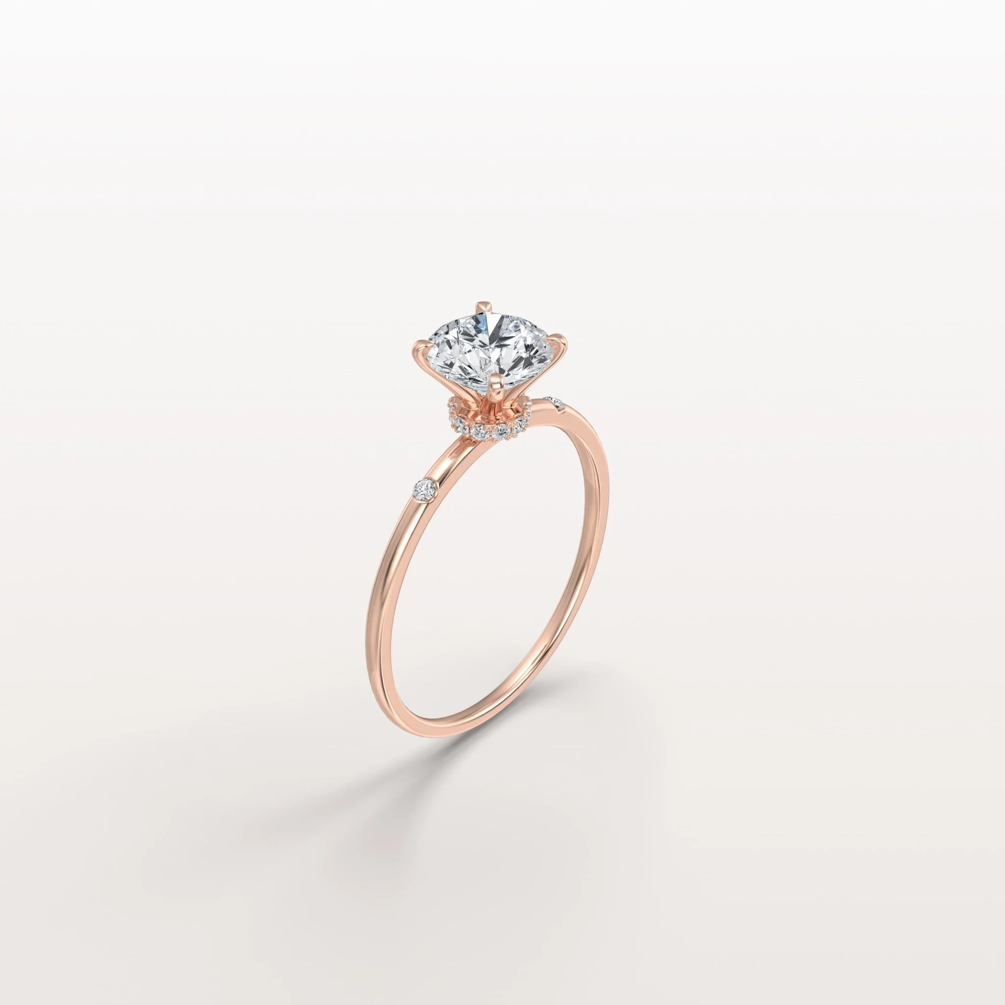 Noelle丨1CT Hidden Halo Lab Diamond Engagement Ring with Side Accents - Image 22