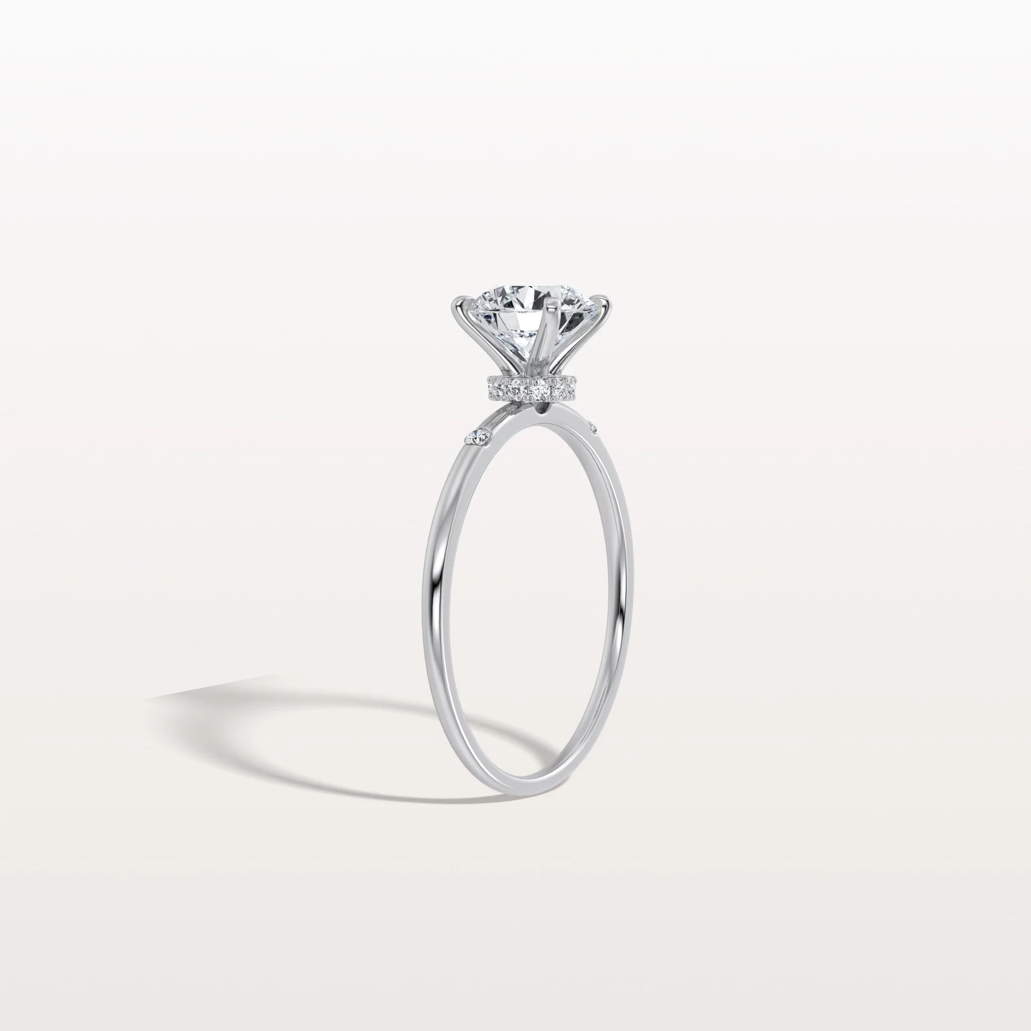 Noelle丨1CT Hidden Halo Lab Diamond Engagement Ring with Side Accents - Image 27