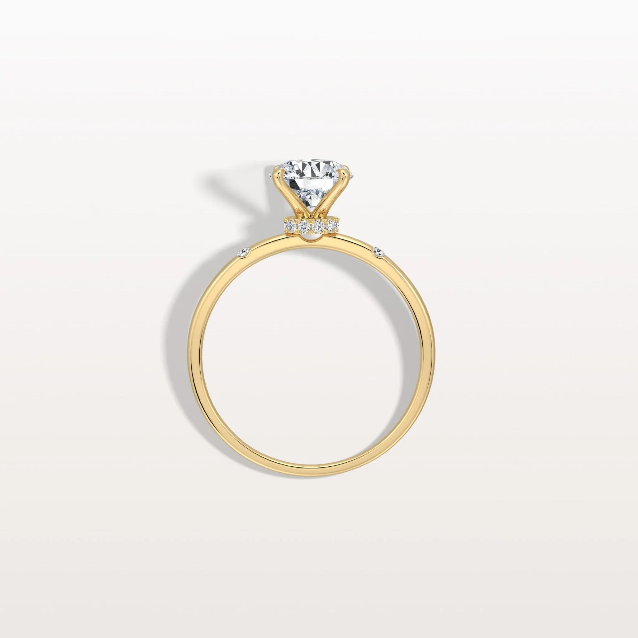 Noelle丨1CT Hidden Halo Lab Diamond Engagement Ring with Side Accents - Image 6