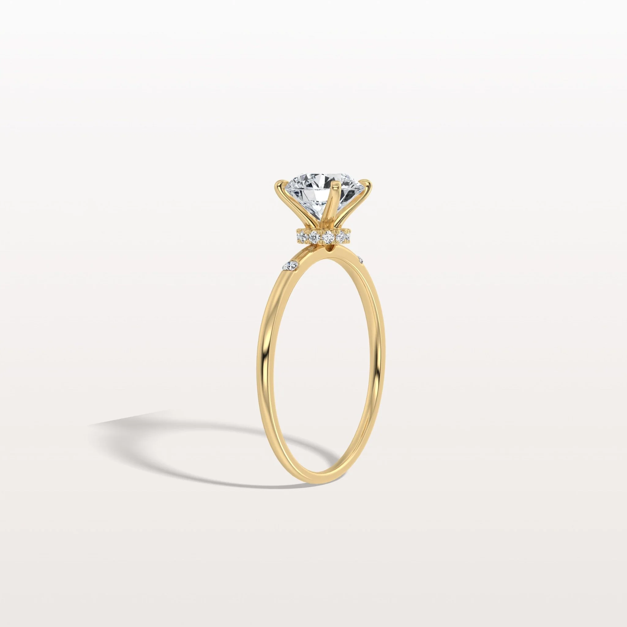 Noelle丨1CT Hidden Halo Lab Diamond Engagement Ring with Side Accents - Image 7