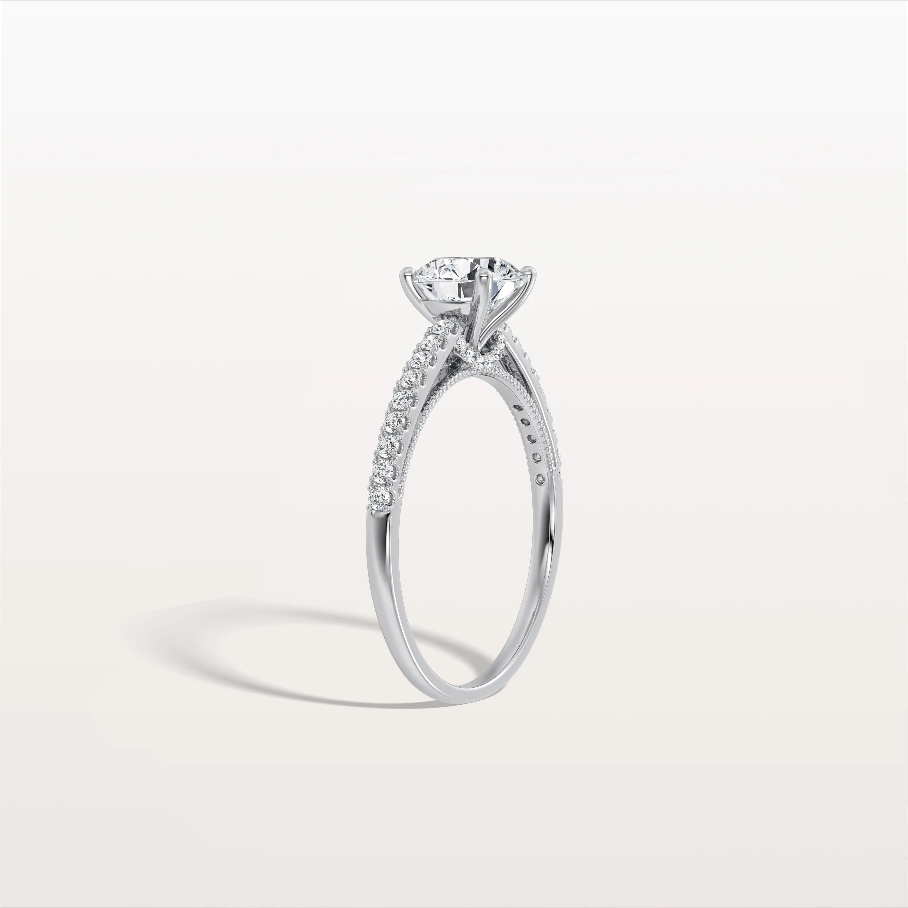 Kaia丨1CT Lab Diamond Pave Hidden Halo Ring-Cathedral Ring - Image 26