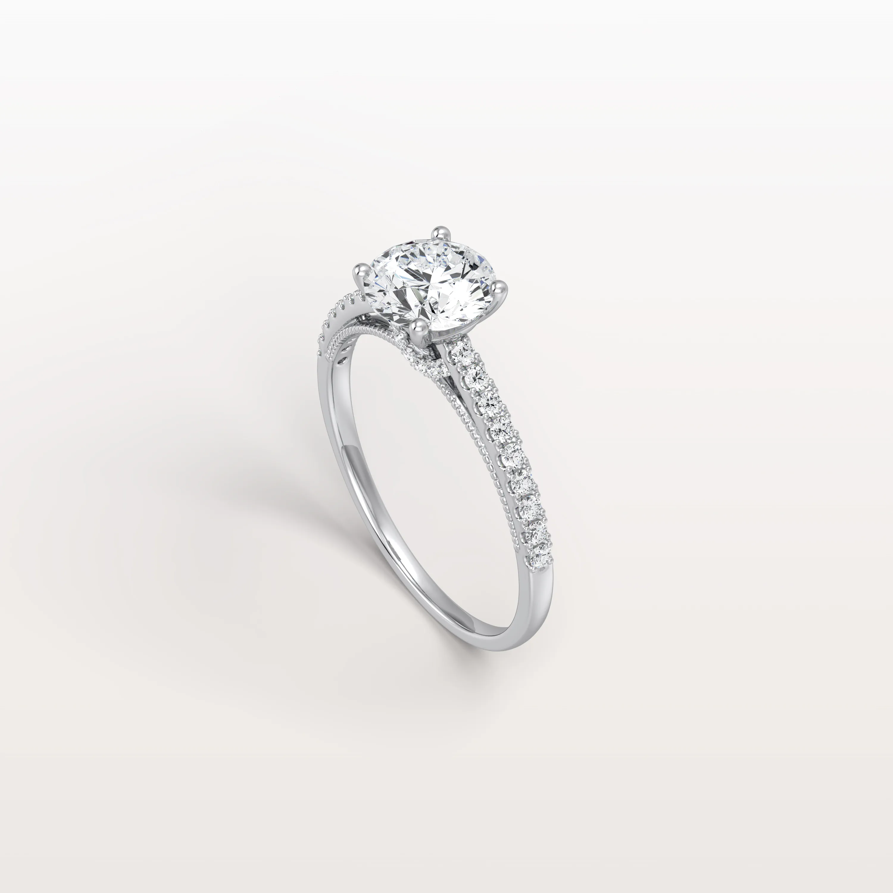 Kaia丨1CT Lab Diamond Pave Hidden Halo Ring-Cathedral Ring - Image 29
